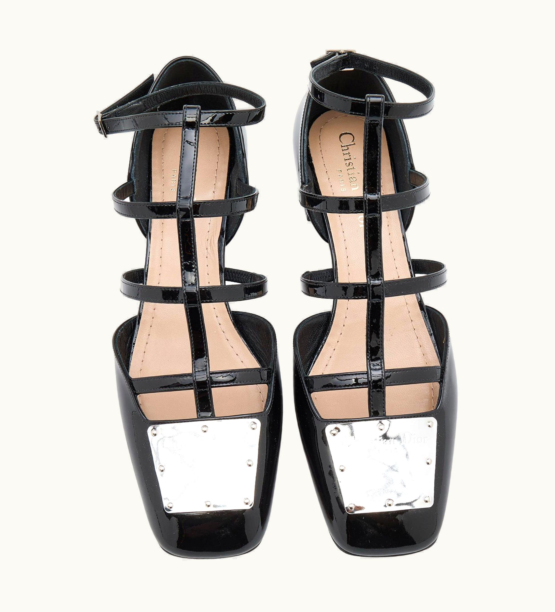 Dior Dior Black Patent Leather La Parisienne Caged Pumps
