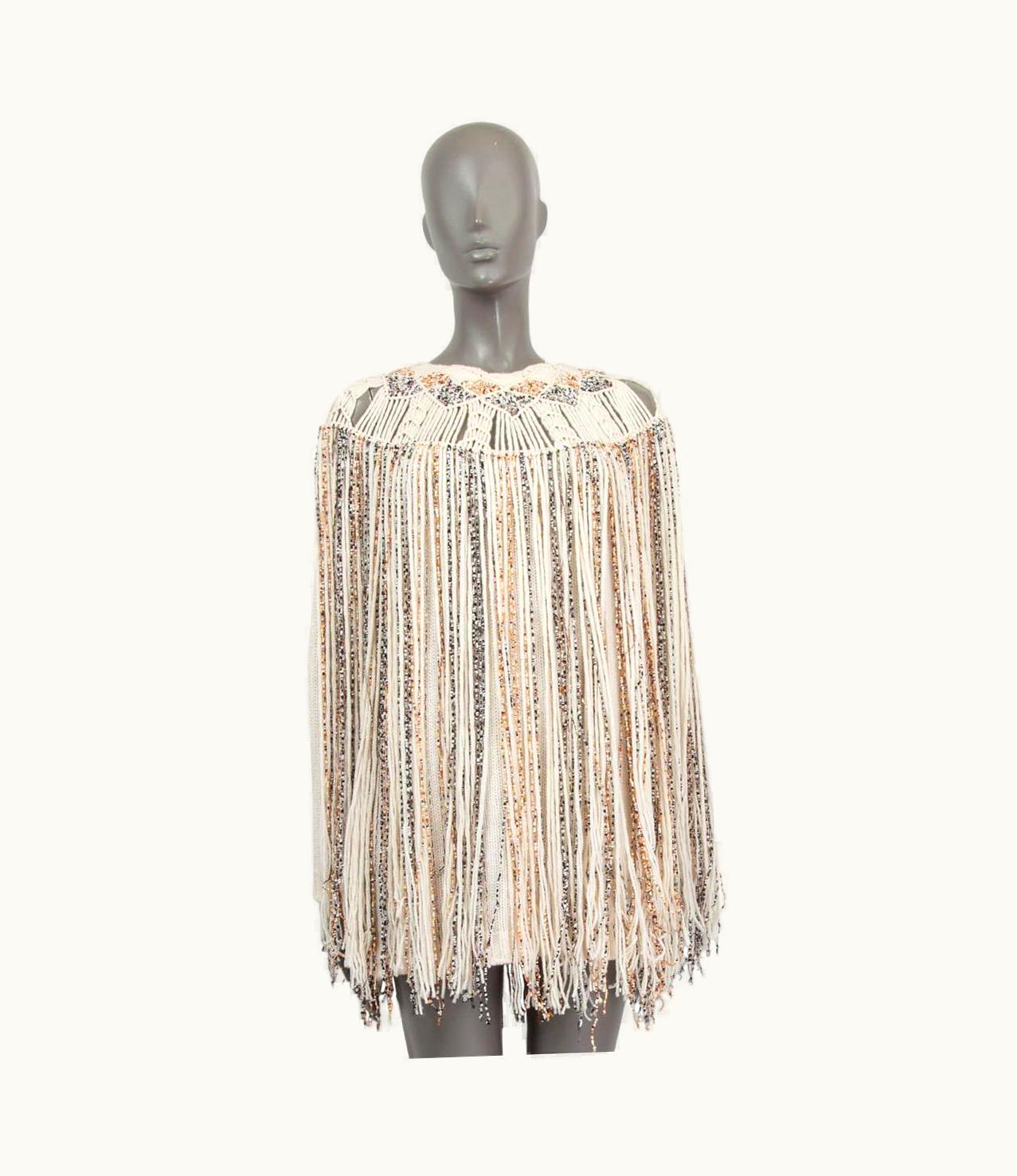 Dior Christian Dior Off-white Cashmere 2018 Fringed Knit Dress