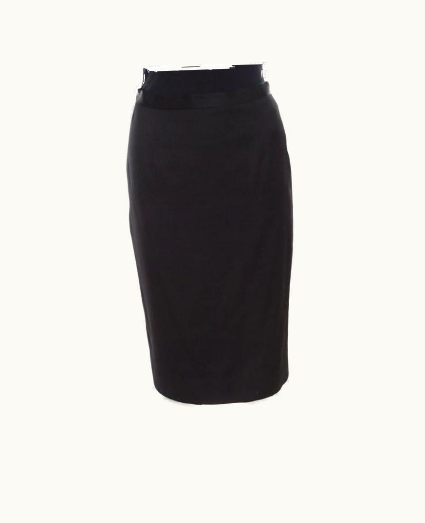 Dior Christian Dior Black Textured Woven Cotton Pencil Skirt UZ0571144