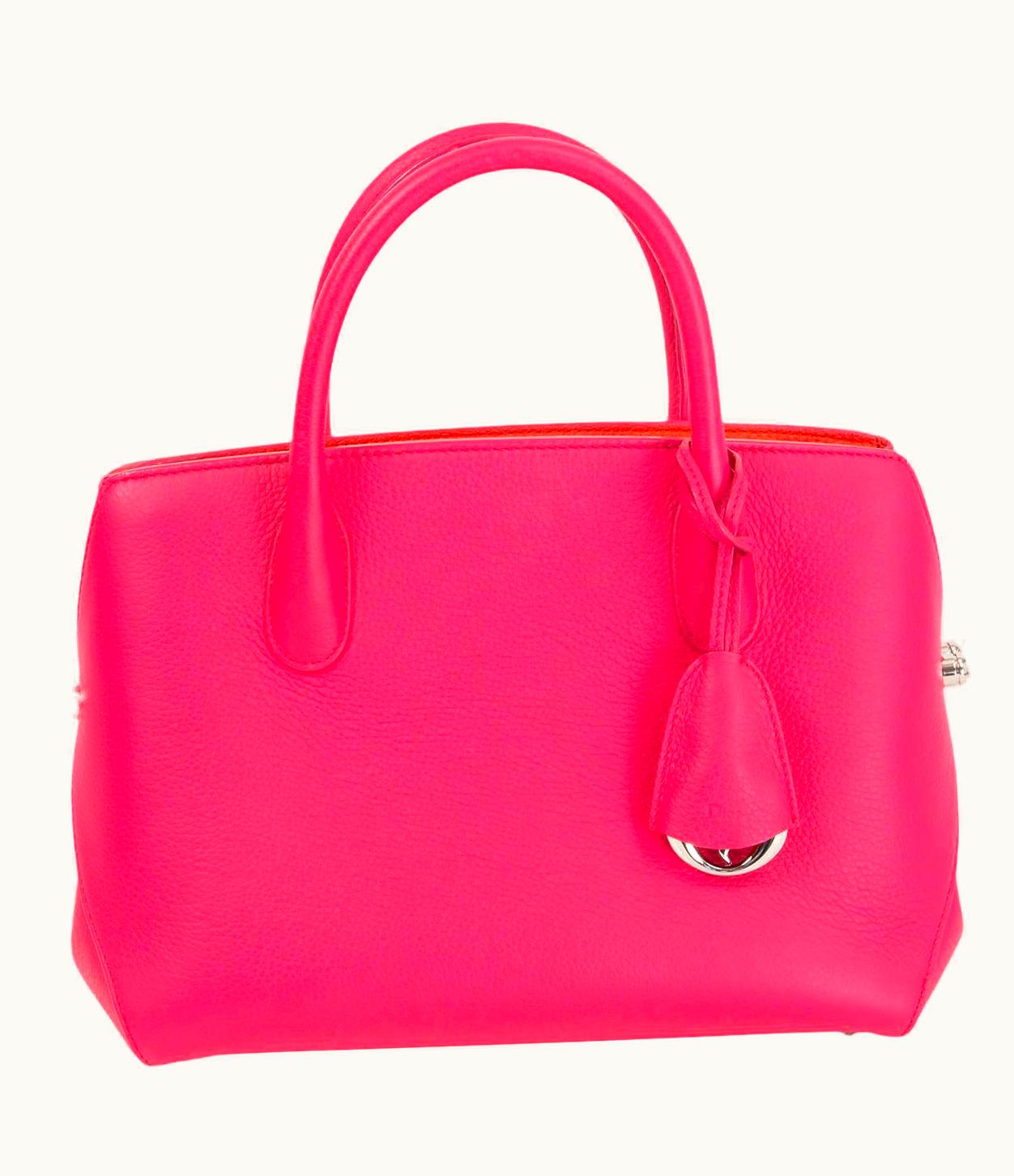 Dior Christian Dior Hot Pink Leather 2013 Open Bar Small Tote Bag