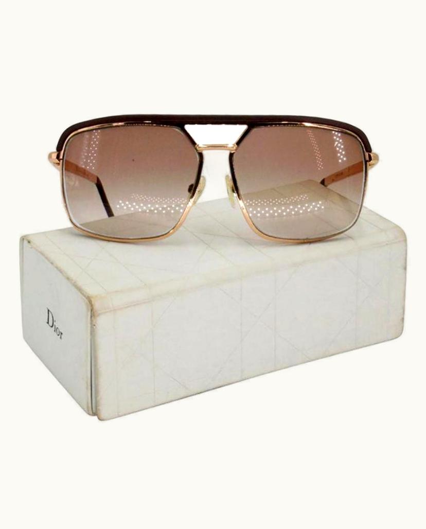 Dior Dior Brown Gradient Gold-tone Metal Frame Pilot Unisex Tinted Sunglasses