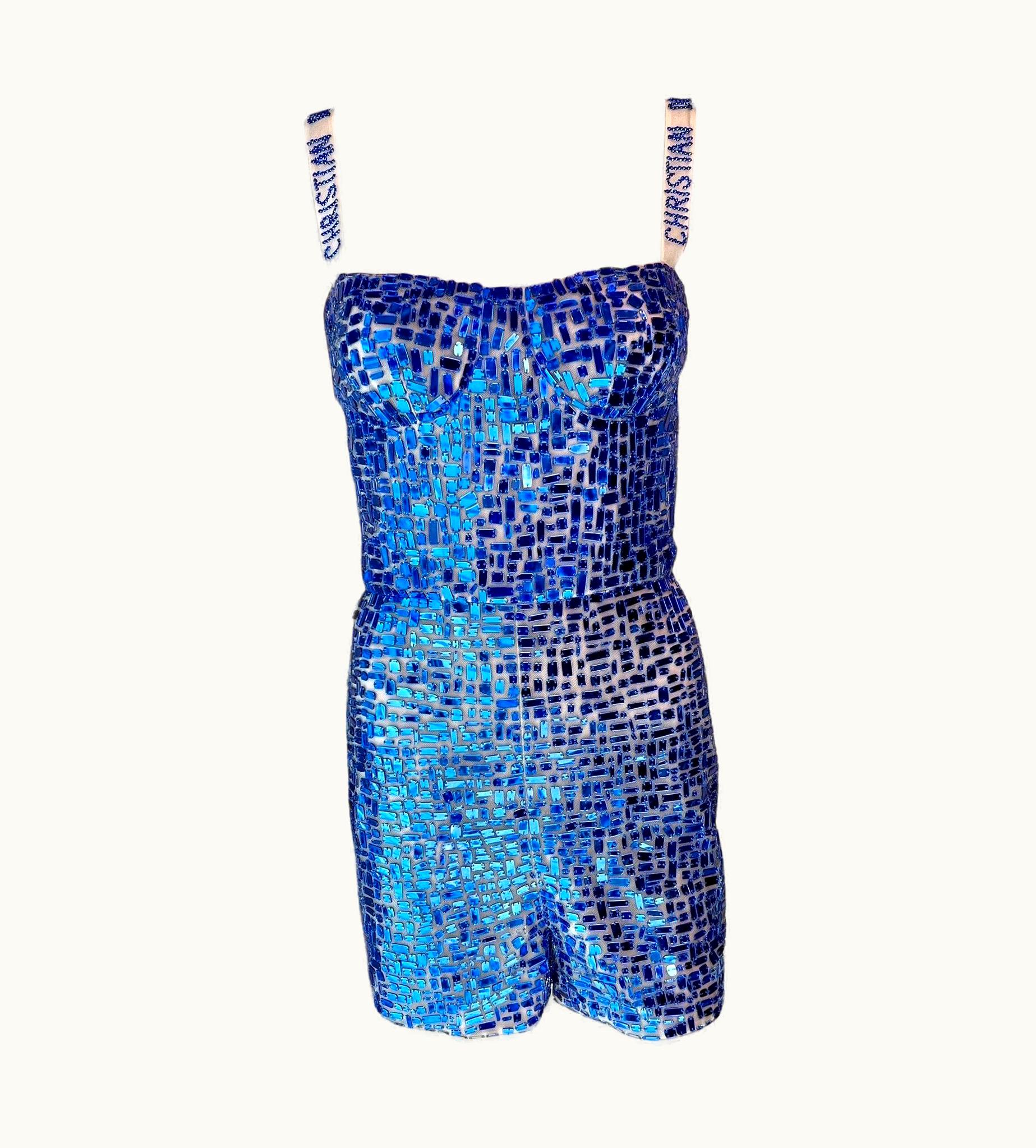 Dior Christian Dior S/S 2018 Runway Unworn Embellished Mirror Logo Jumpsuit Romper UZ0571177