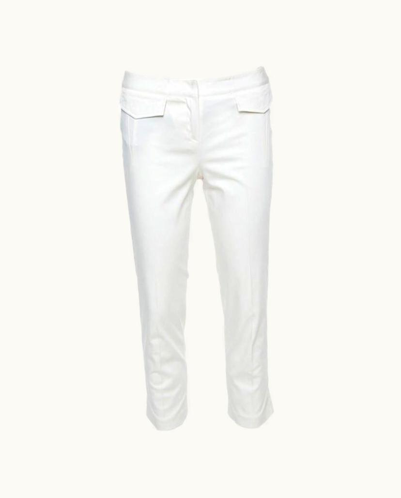 Dior Dior Boutique Off White Stretch Cotton Cropped Pants