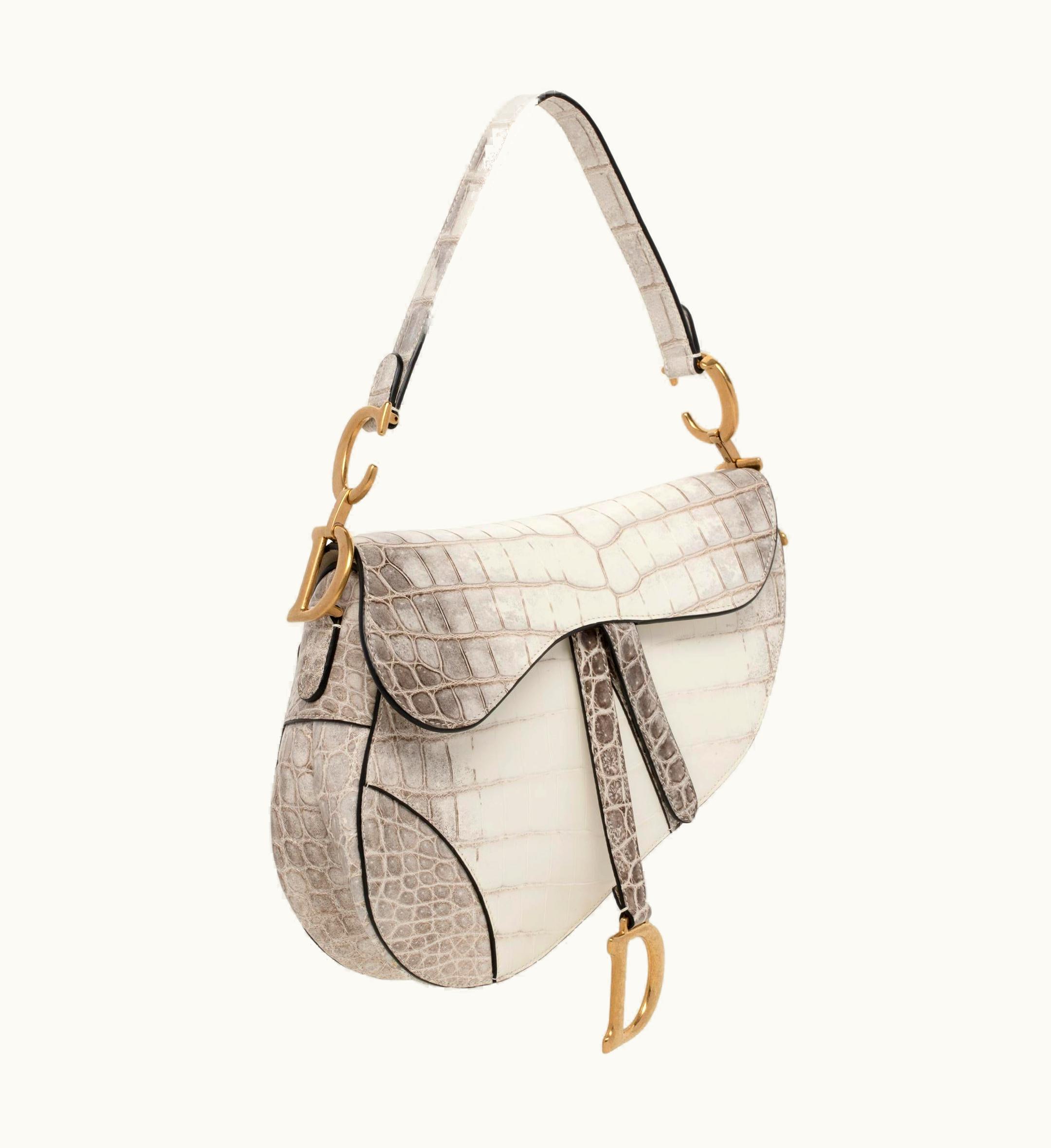 Dior Christian Dior Saddle Bag Medium Matte Niloticus Himalayan Aged Gold Hardware