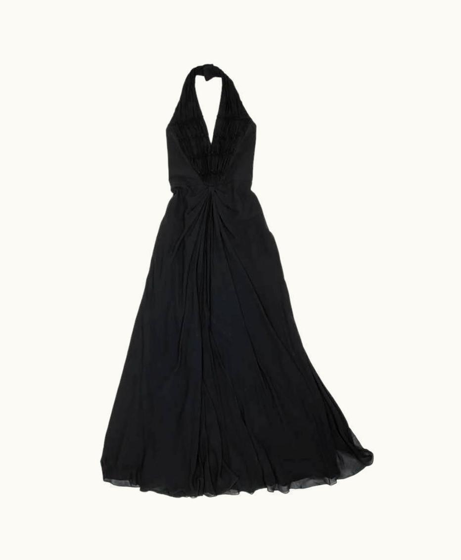 Dior Christian Dior By John Galliano Long Dress In Black Silk fr