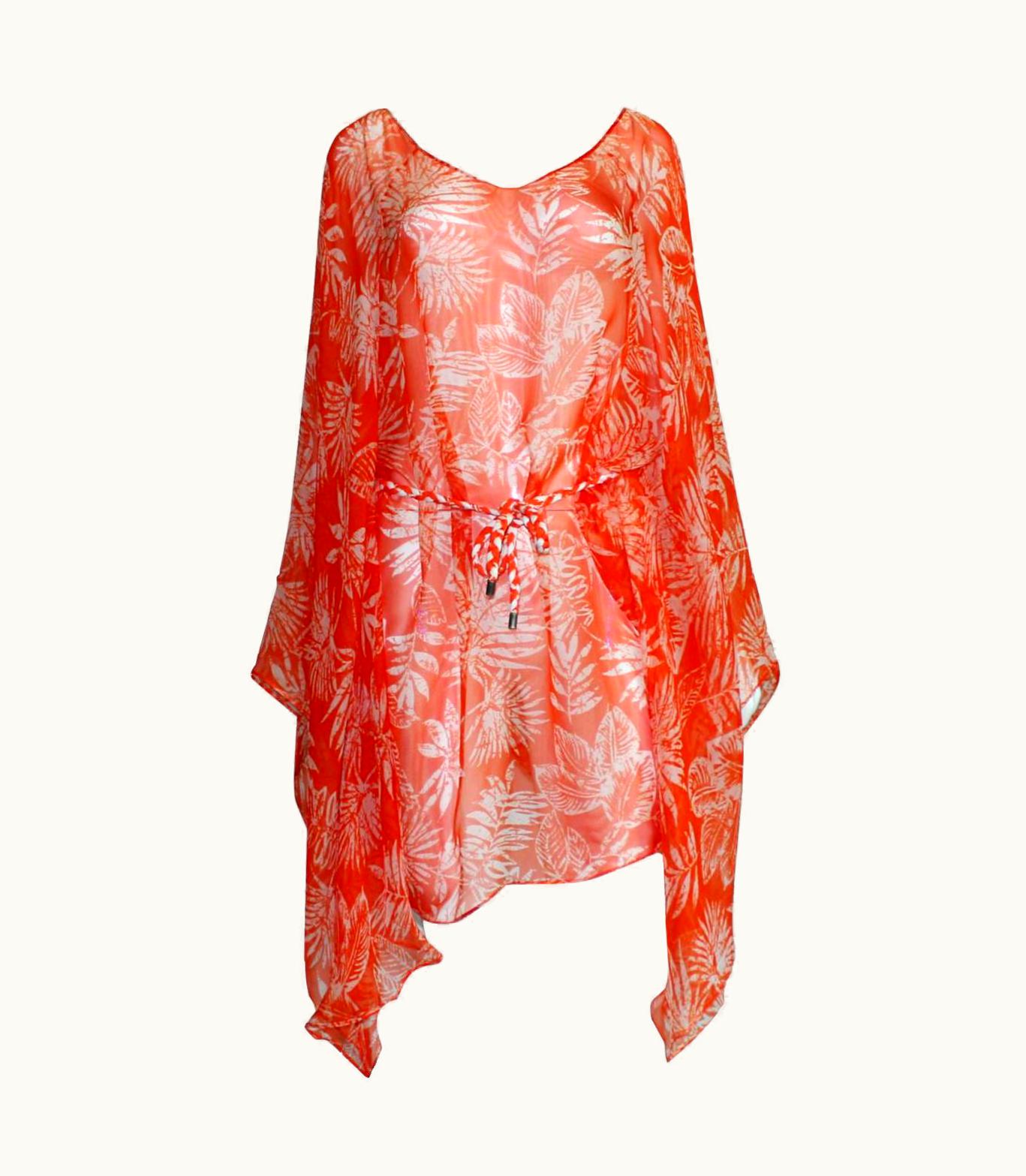 Dior Christian Dior Belted Chiffon Silk Printed Tunic Kaftan Beach Pool Dress