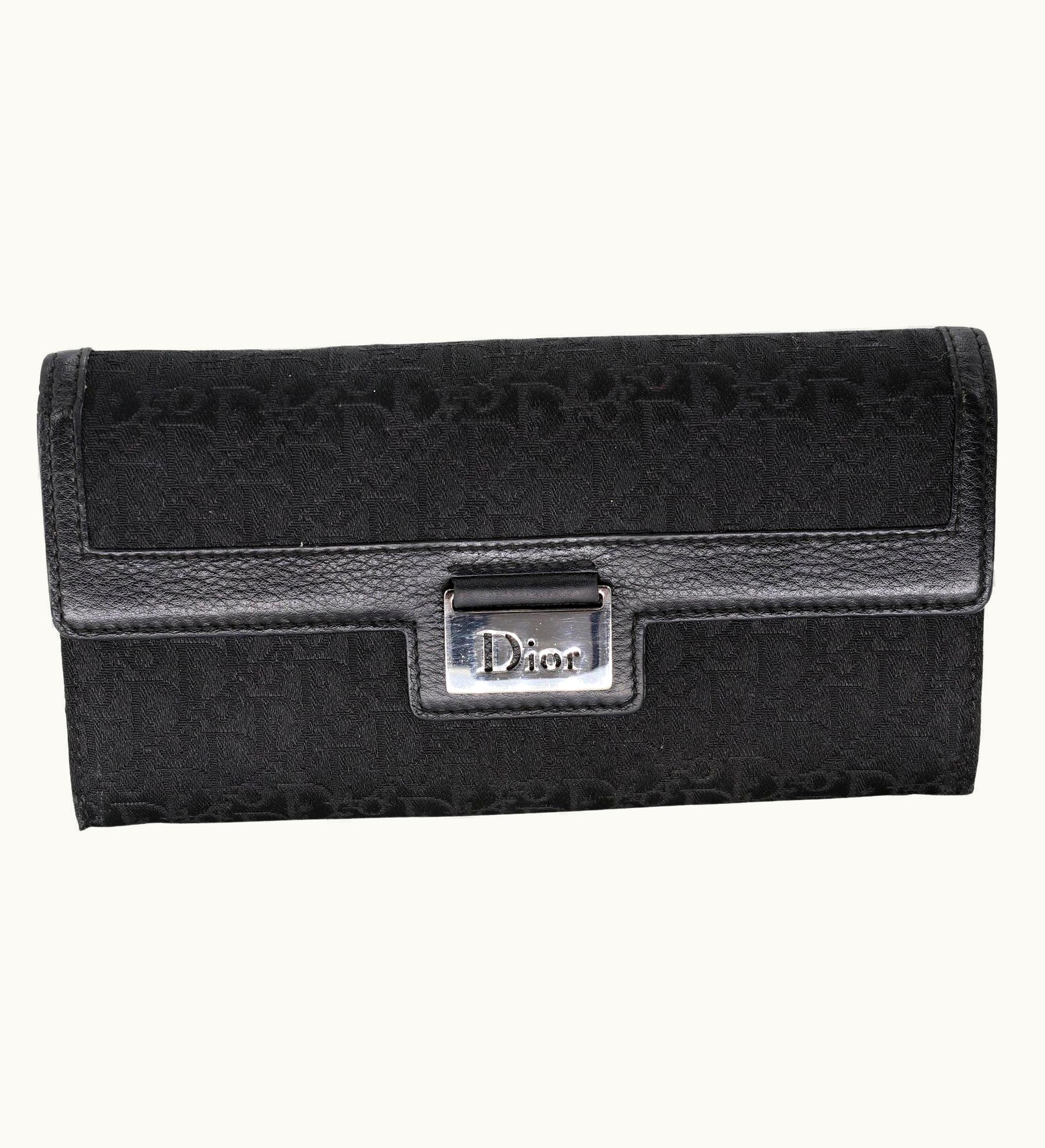 Dior Dior Monogram Trotter Long Canvas Push Clip Wallet Cd-w1020p-a003