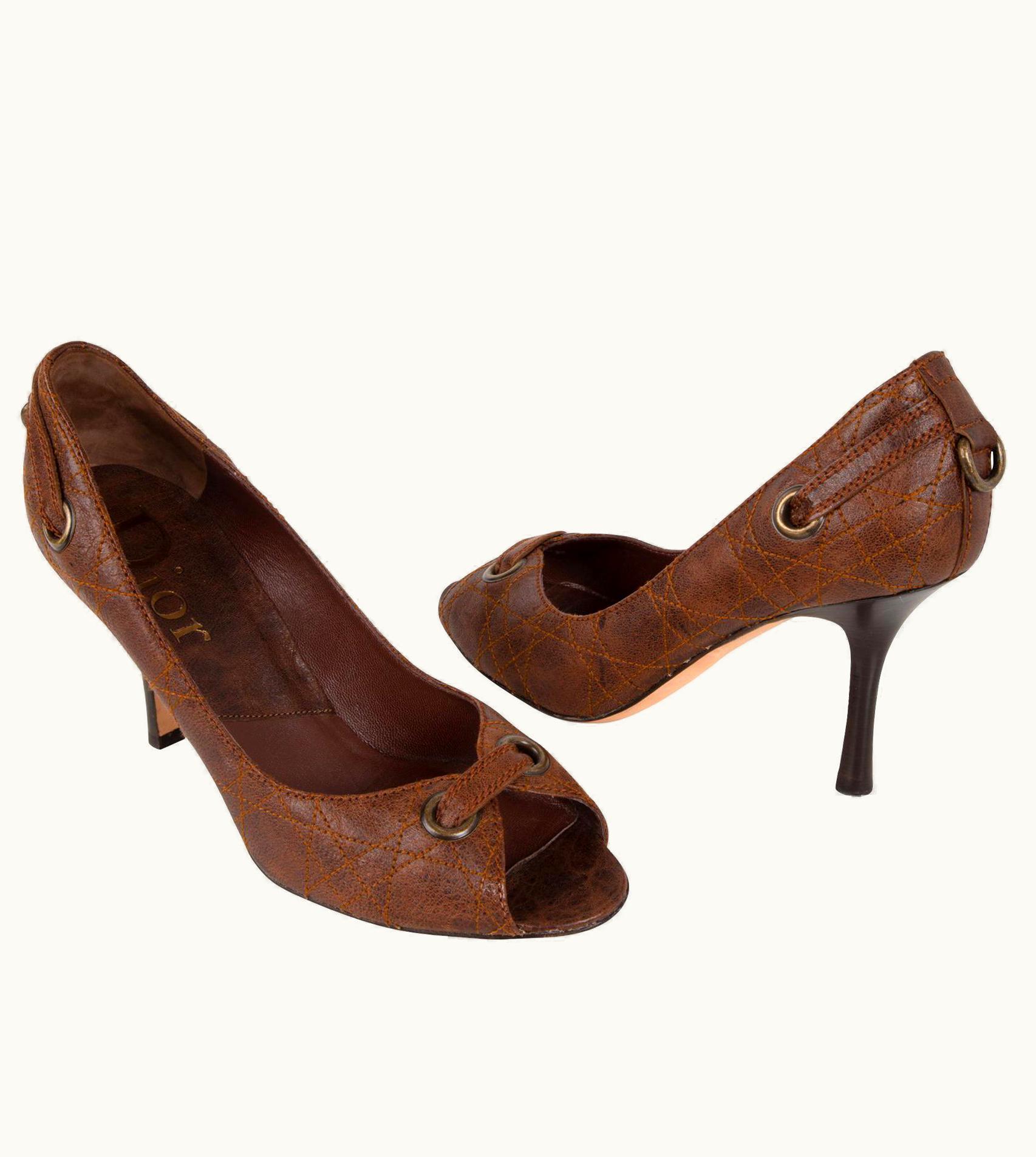 Dior Christian Dior Shoe Pump Quilt Stitch Open Toe 39 S/S