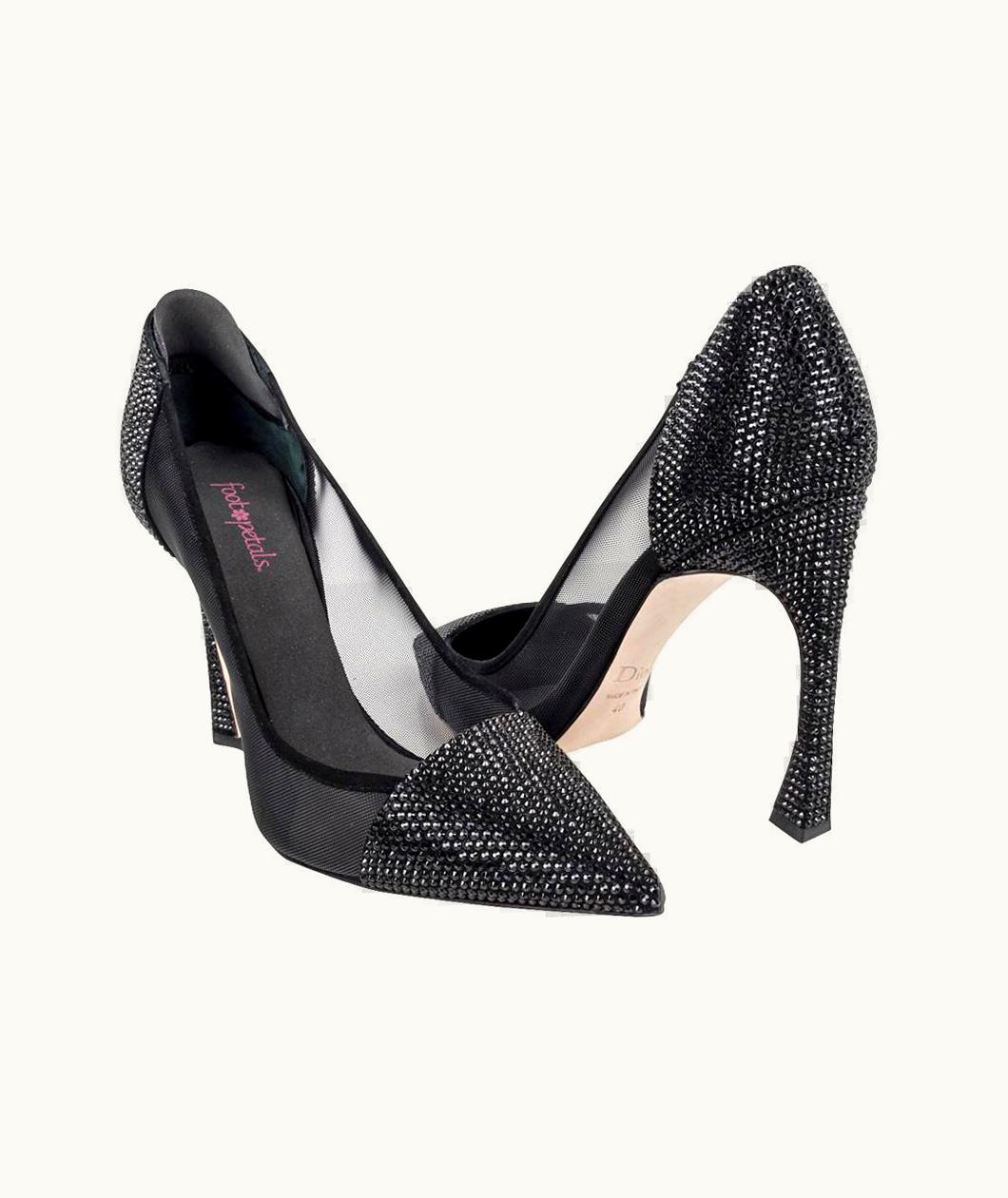 Dior Christian Dior Shoe Black Diamante Beaded And Mesh Pump 40 S/S