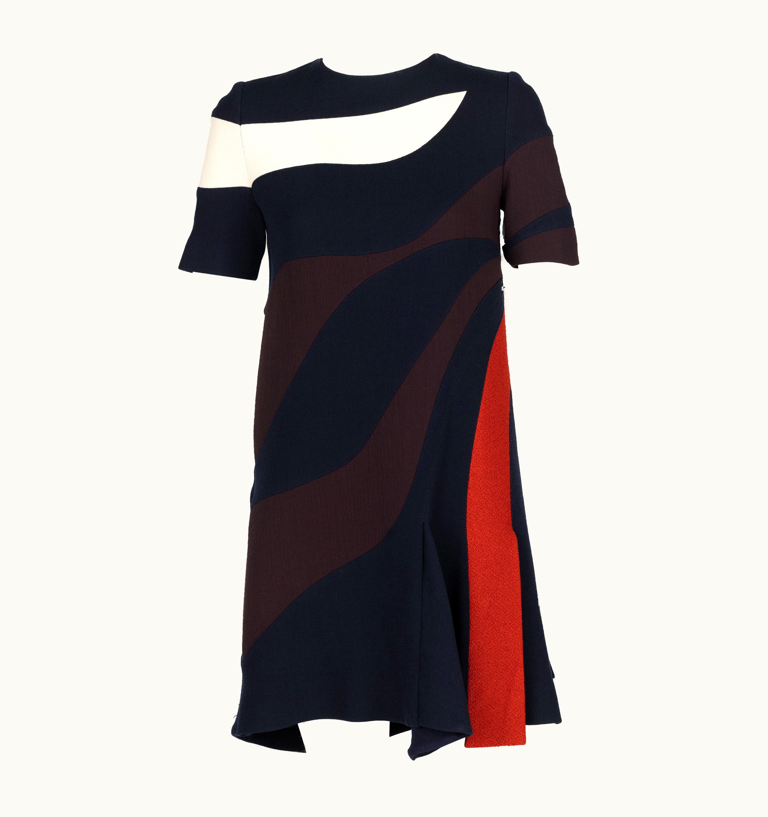 Dior Christian Dior Raf Simmons Abstract Stripe Dress Runway Fall 2015