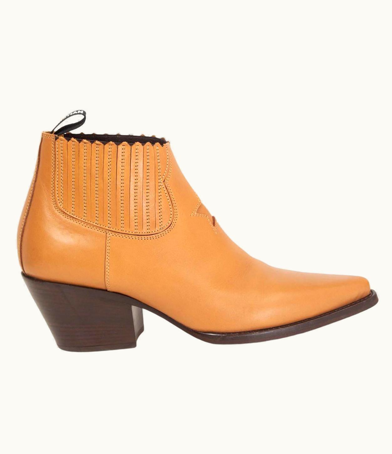 Dior Christian Dior Beige Leather Star Cowboy Ankle Boots Shoes