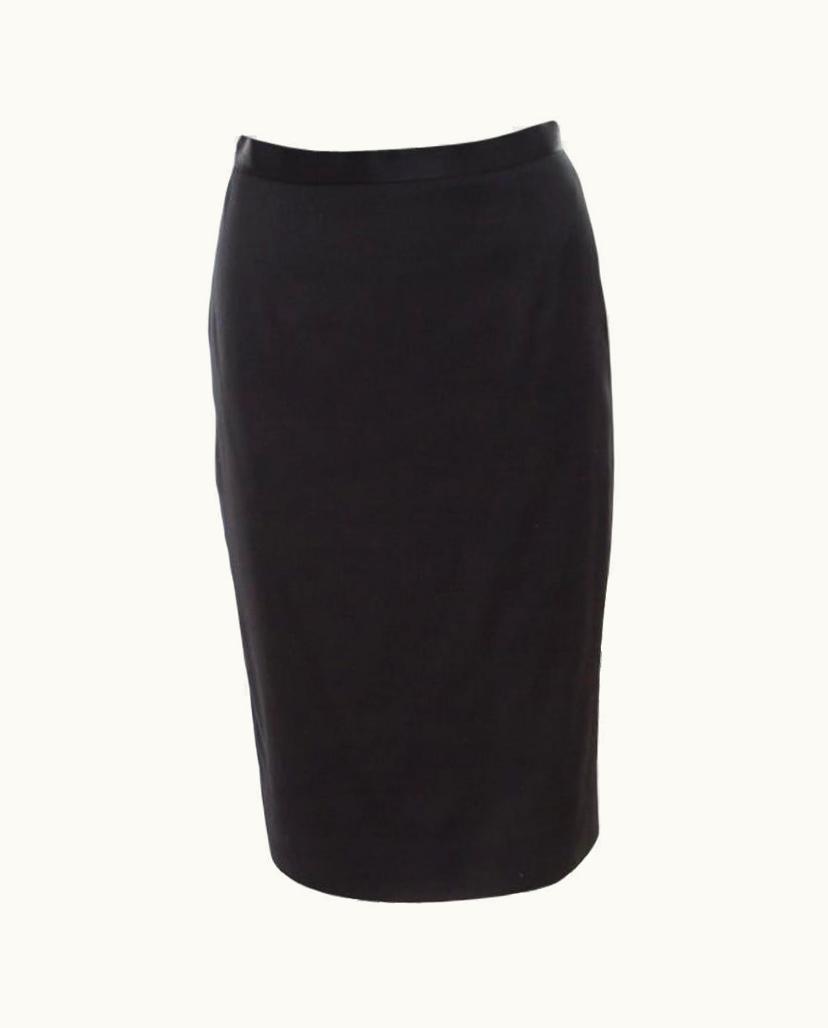Dior Christian Dior Black Textured Woven Cotton Pencil Skirt UZ0571274