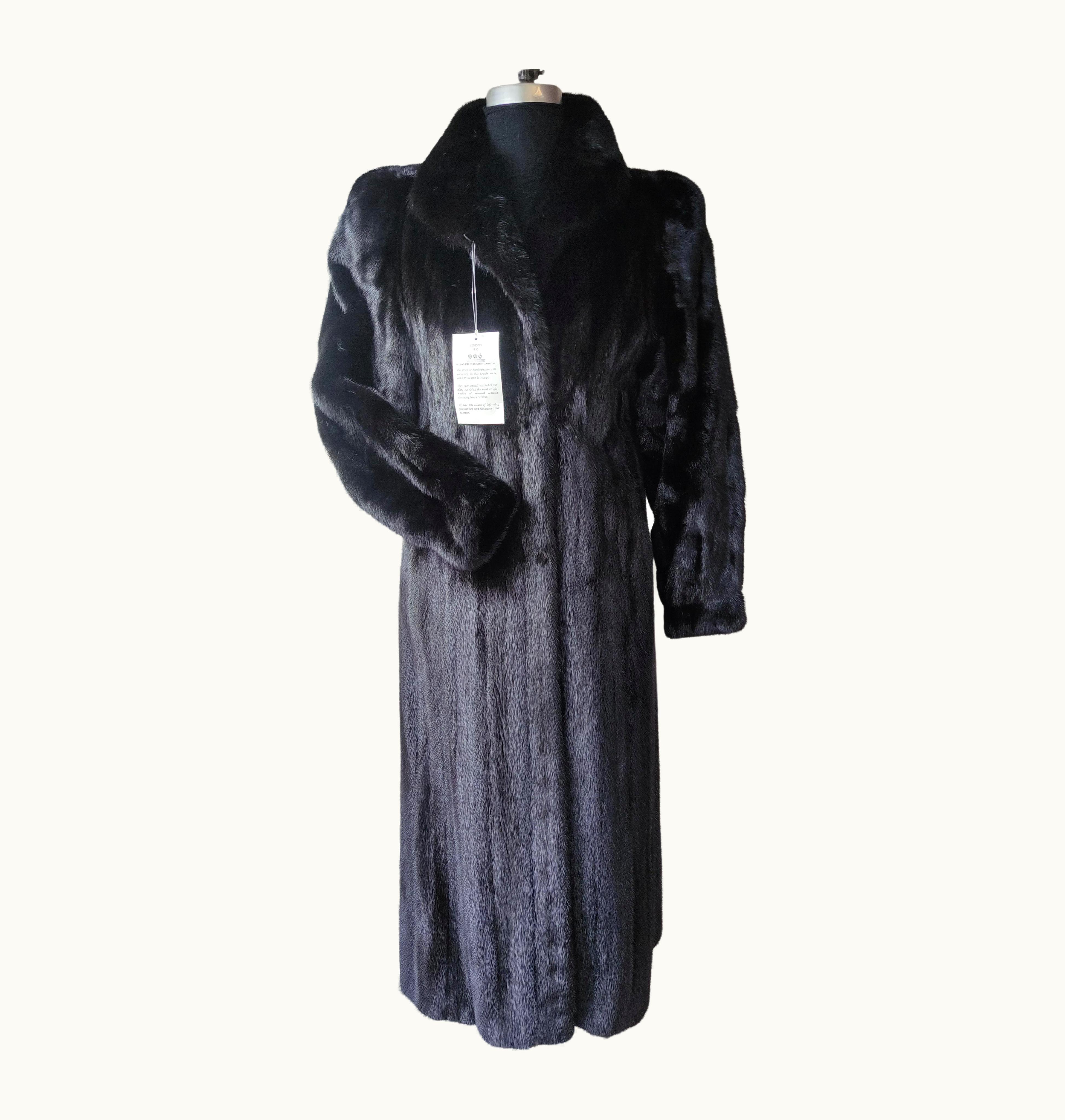 Dior Brand Christian Dior Black Mink Fur Swing Coat (-m) UZ0571277