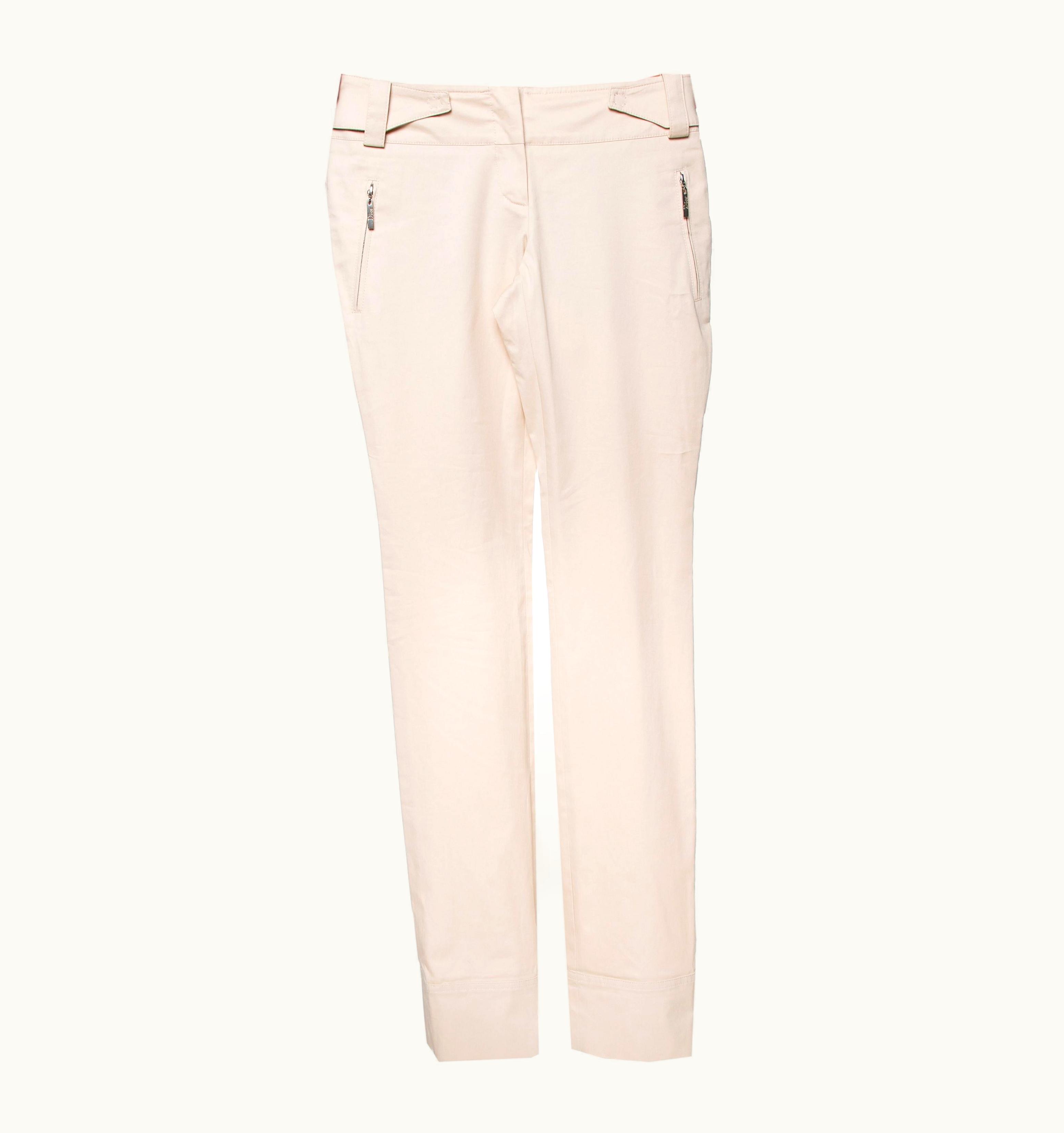 Dior Dior Boutique Beige Cotton Cuffed Hem Pants
