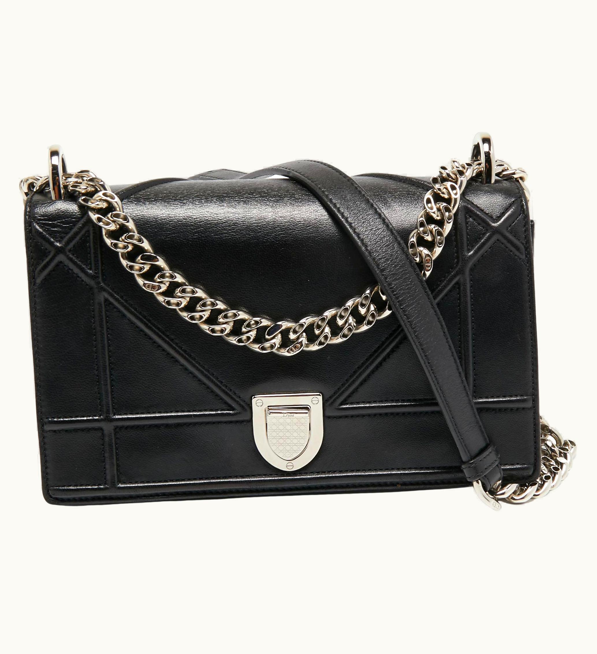 Dior Dior Black Leather Small Diorama Shoulder Bag