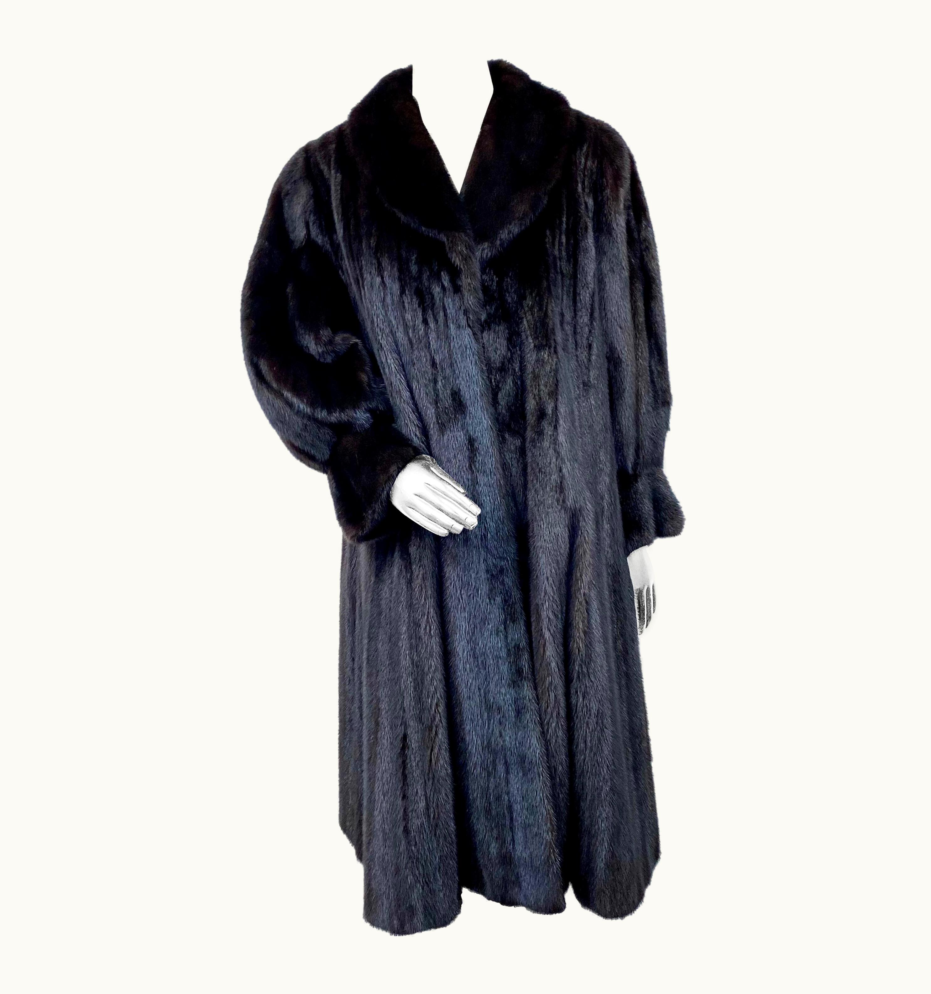 Dior Brand Christian Dior Black Mink Fur Swing Coat (