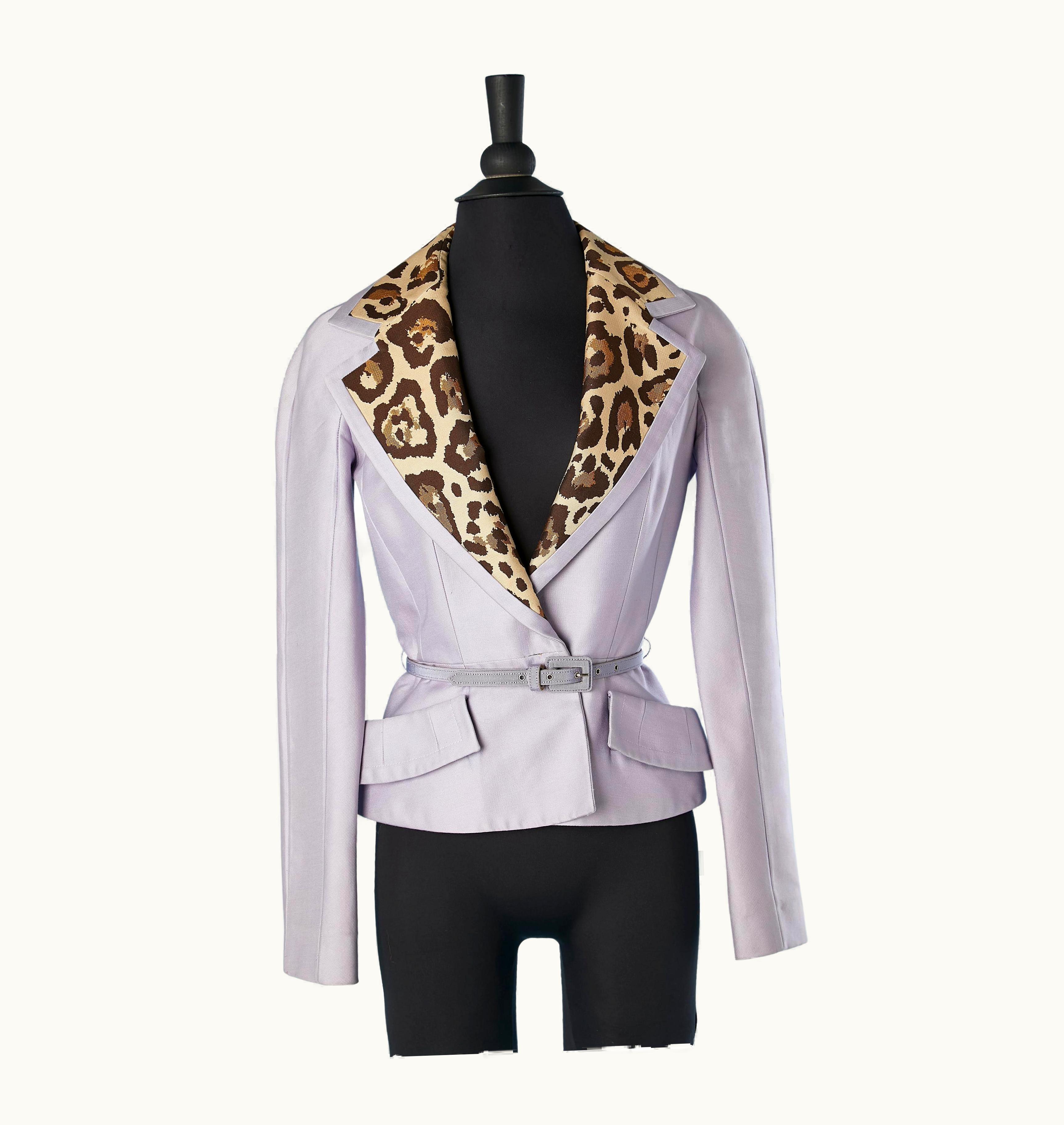 Dior Lilak Jacket With Leopard Jacquard Collar Christian Dior By John Galliano Resort