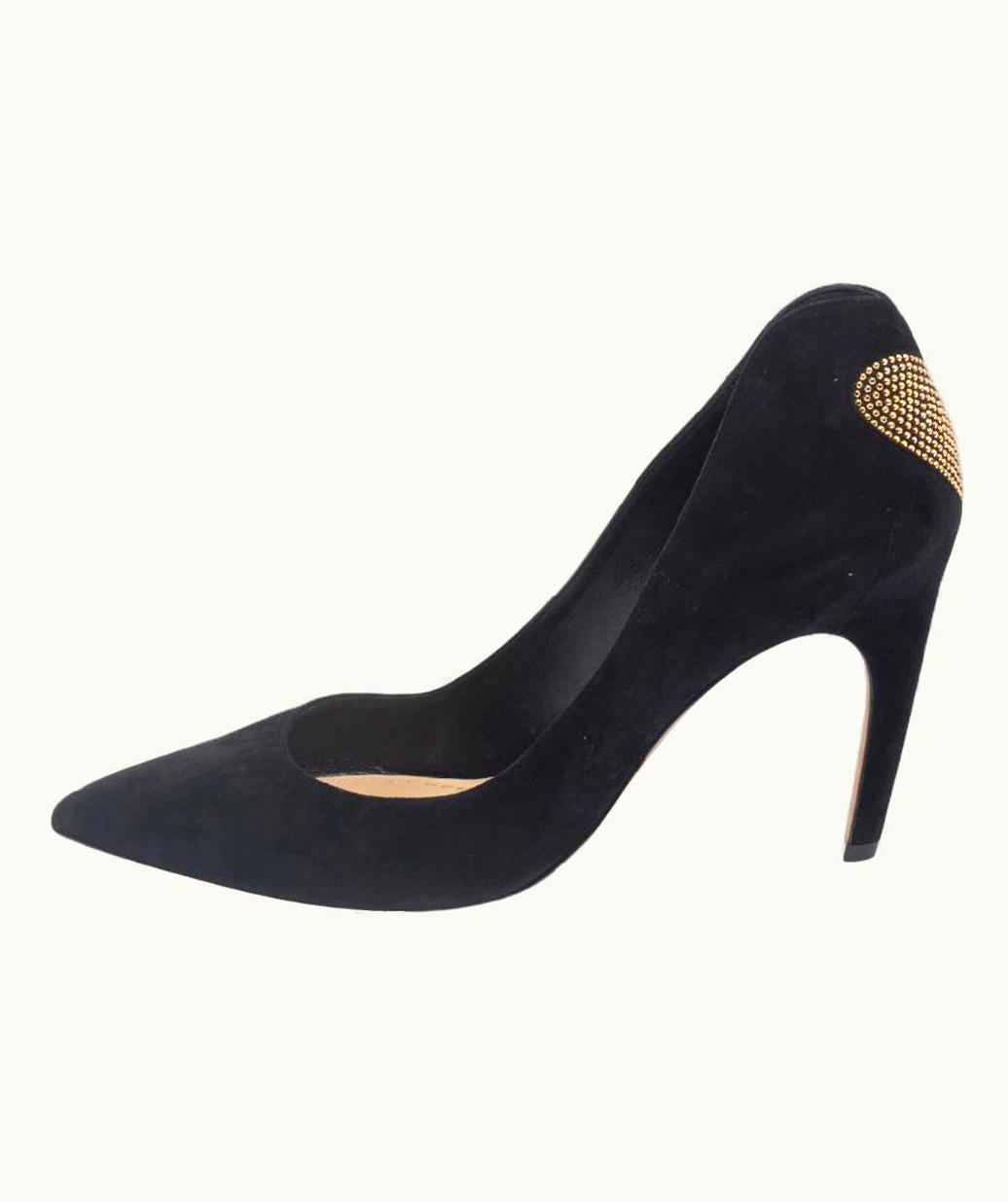 Dior Dior Black Suede Heart Studded Amour Pumps
