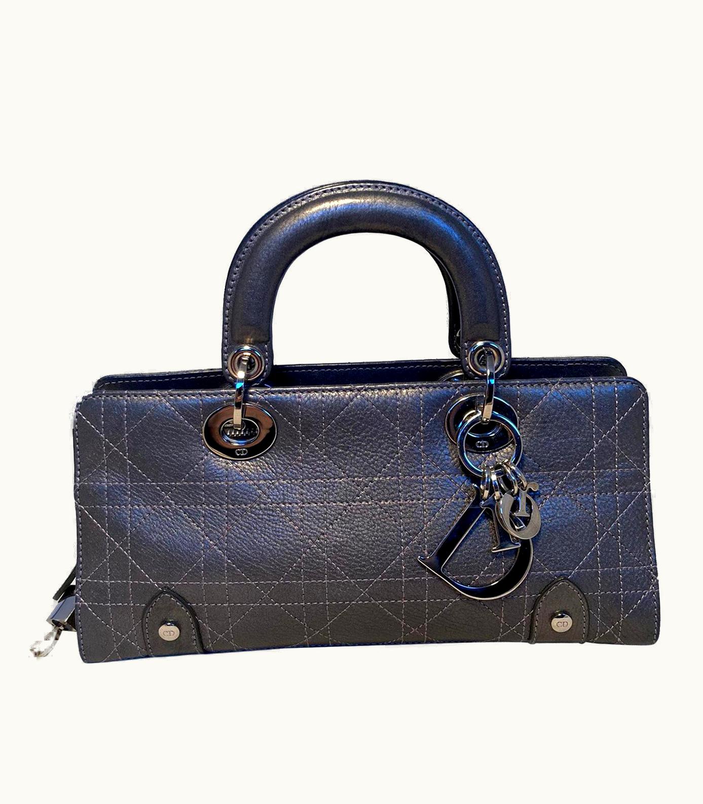 Dior Christian Dior Pewter Lady Di Handbag