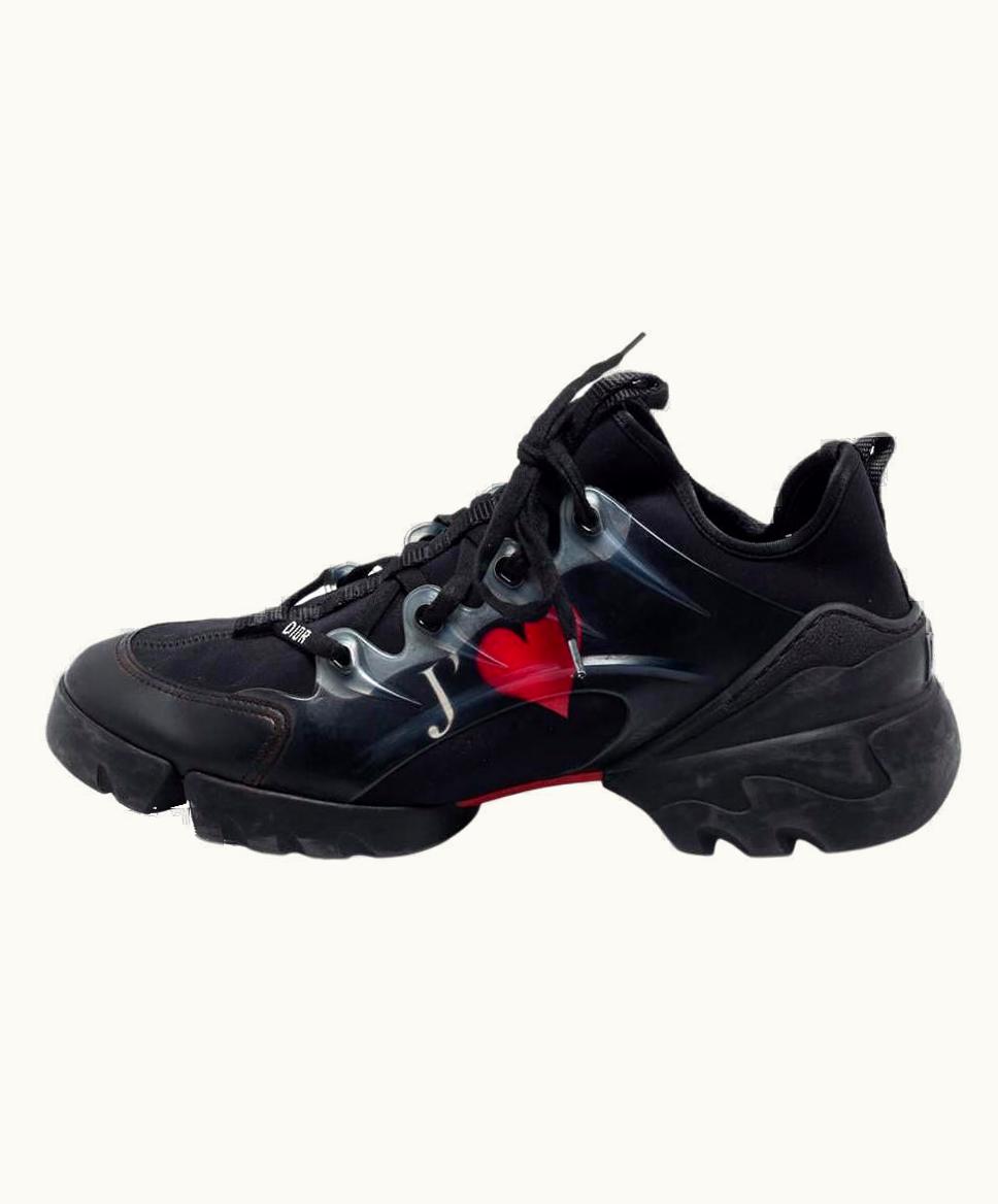 Dior Dior Black Neoprene, Leather And Rubber D-Connect Sneakers