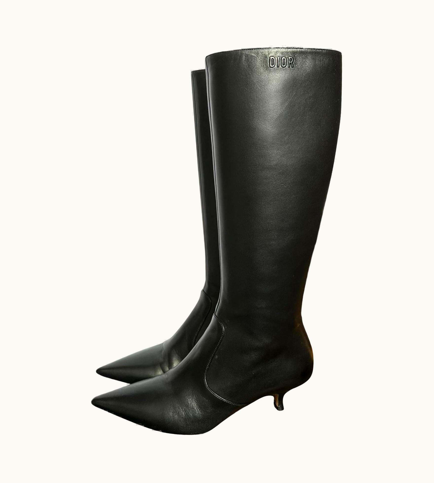 Dior Dior Boots Black Leather Low Heels