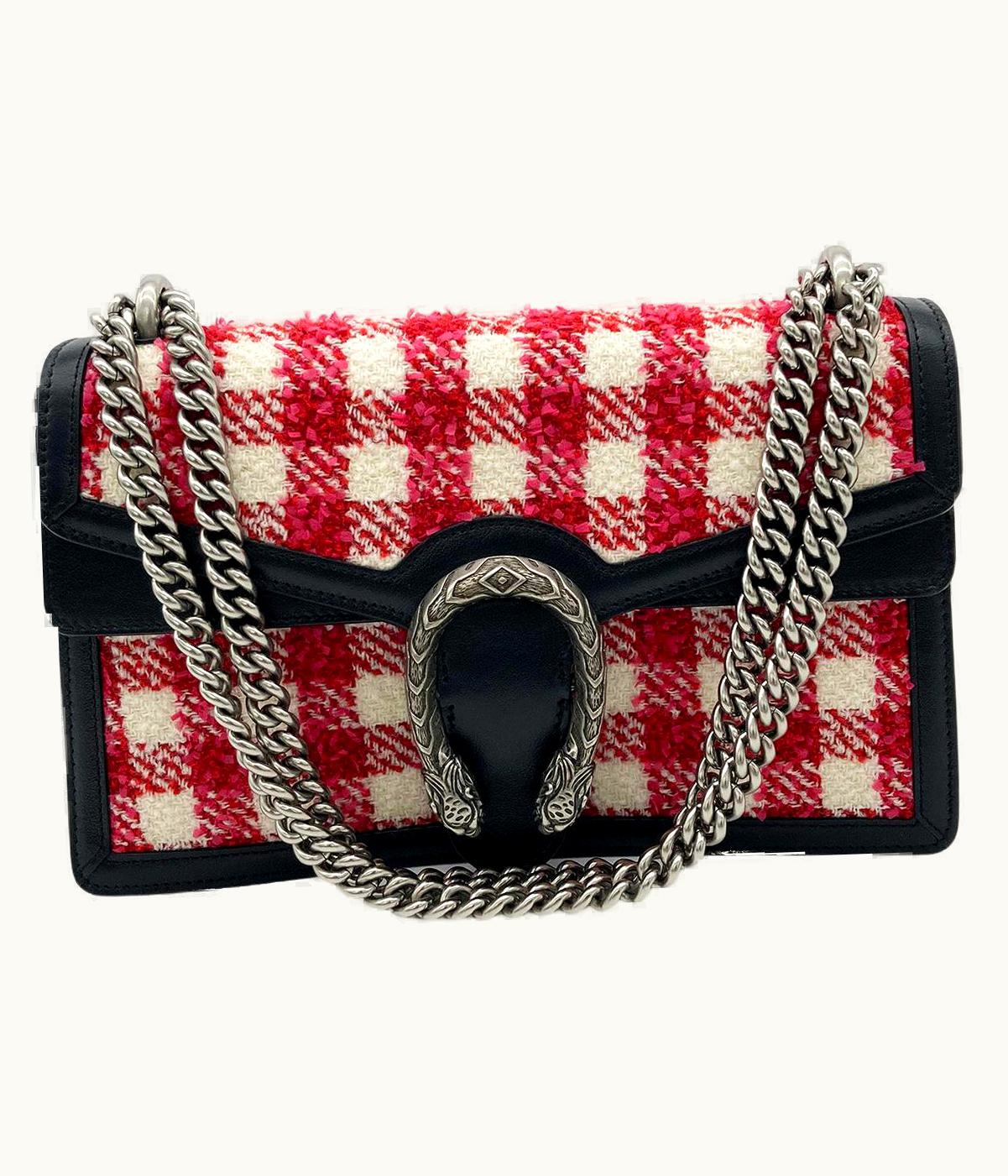 Gucci Gucci VIchy Wool Tweed Small Dionysus Shoulder Bag