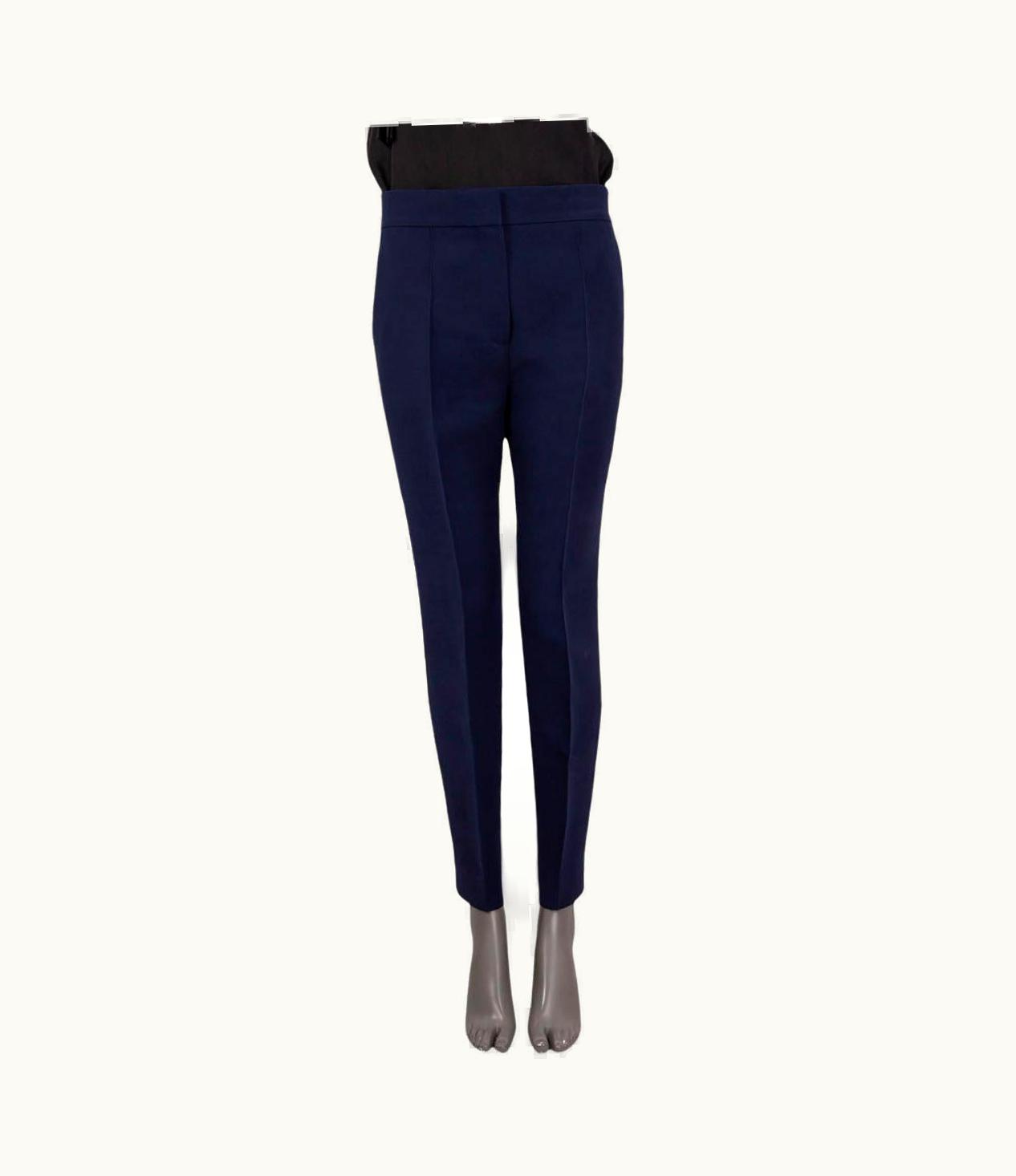 Dior Chrristian Dior Navy Blue Wool & Silk Classic Suit Pants
