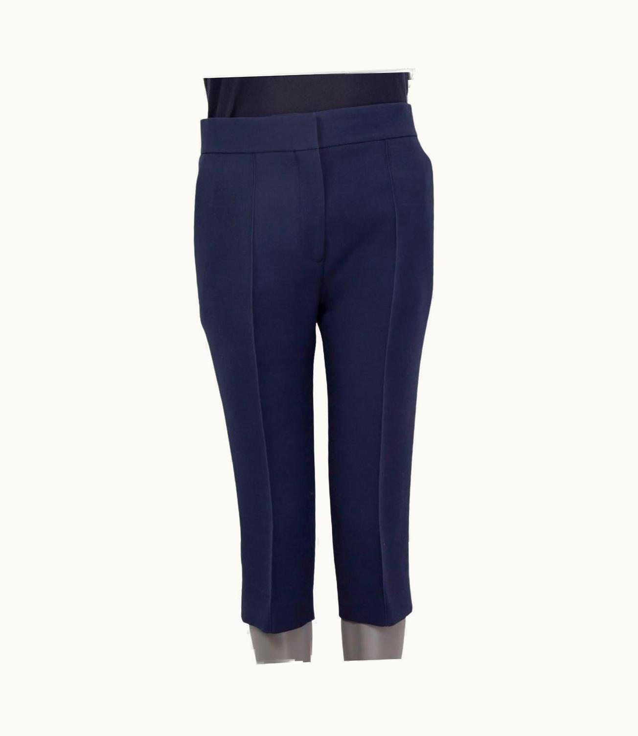 Dior Christian Dior Blue Wool & Silk Cropped Suit Pants
