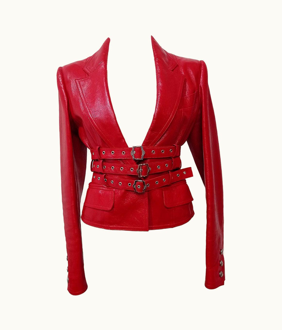 Dior 2011 Christian Dior Red Leather Jacket S/S