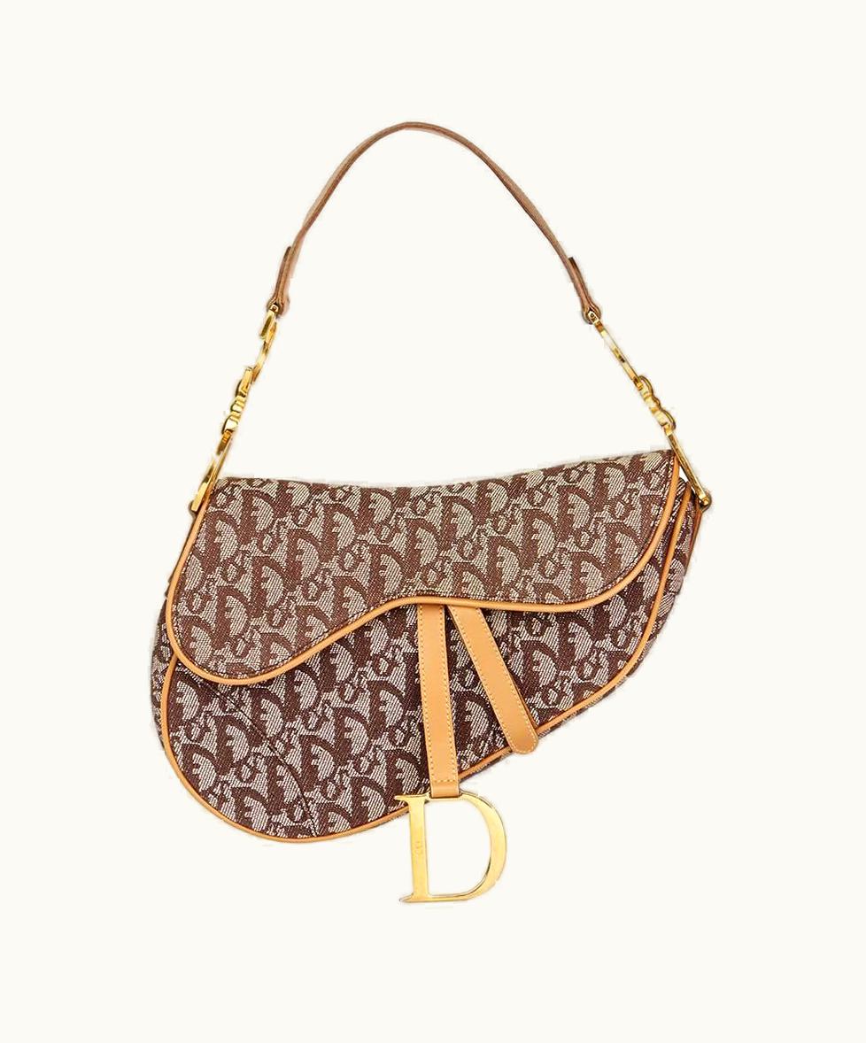 Dior 2011 Christian Dior Brown Monogram Canvas Saddle Bag
