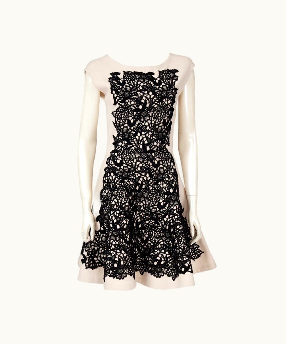 Dior Christian Dior Wool & Cashmere Sleeveless Skater Dress