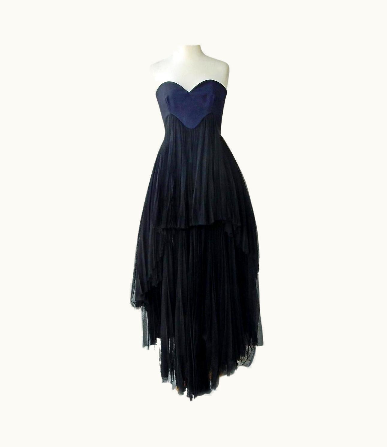 Dior Christian Dior Demi Couture Runway Elegant Strapless Cocktail Evening Dress