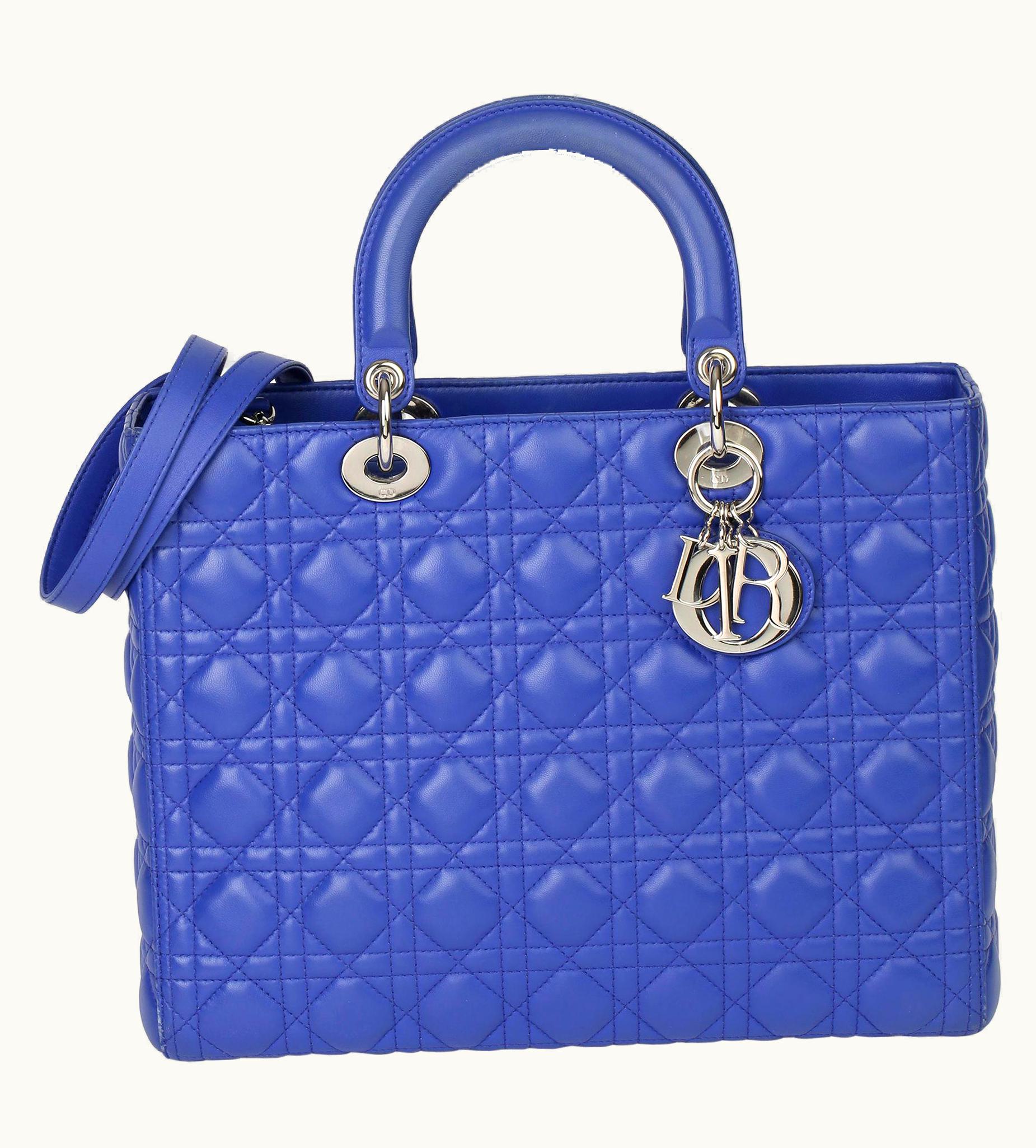 Dior 2013 Christian Dior Purple Quilted Lambskin Leather Lady Dior Gm