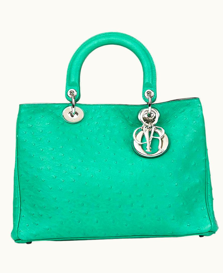 Dior 2013 Christian Dior Emerald Ostrich Leather Diorissimo mm UZ0571453