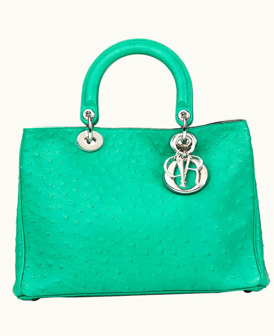 Dior 2013 Christian Dior Emerald Ostrich Leather Diorissimo mm UZ0571454