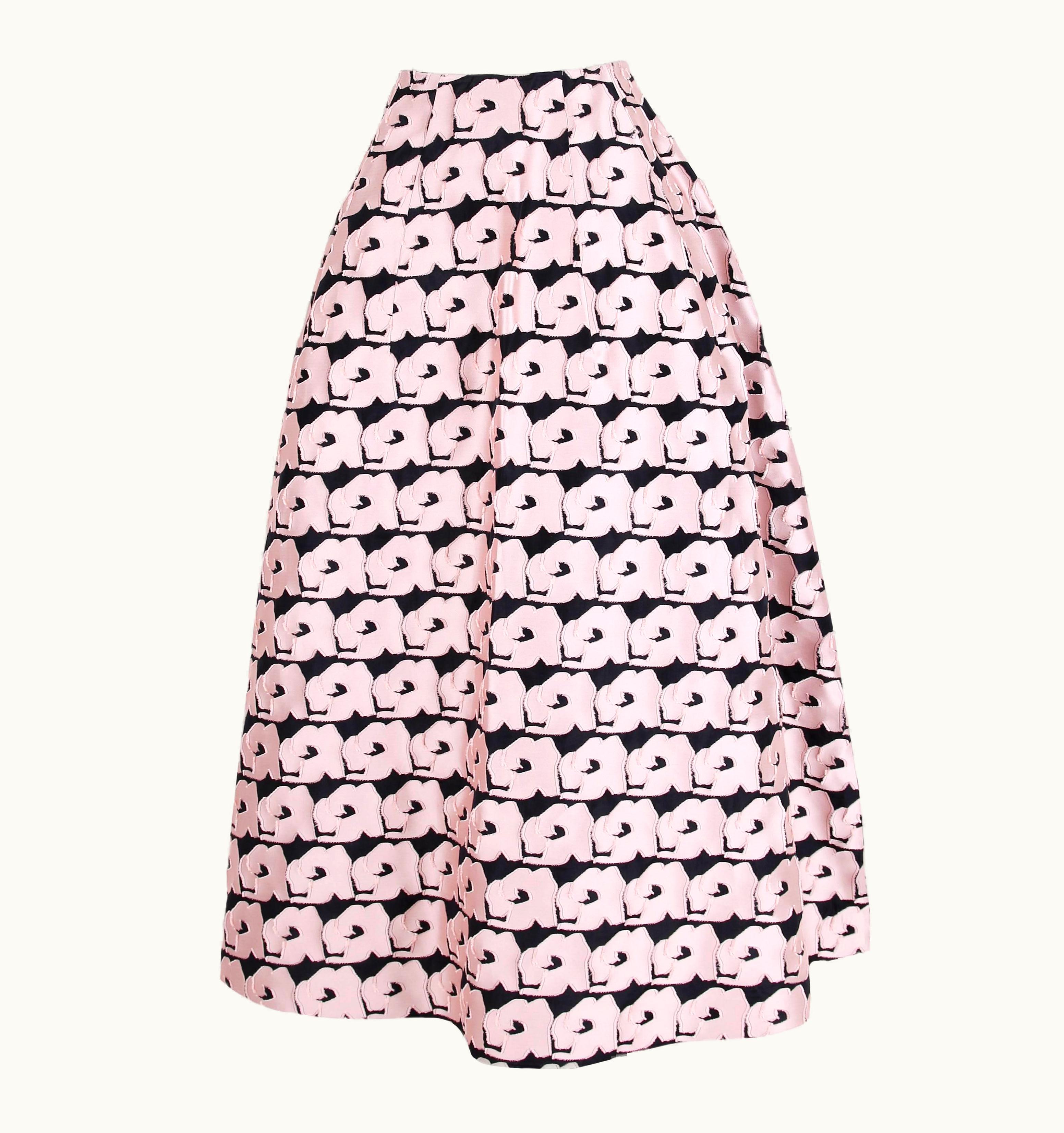 Raf Simons 2013 Christian Dior By Raf Simons Silk Floral Voluminous Ball Skirt