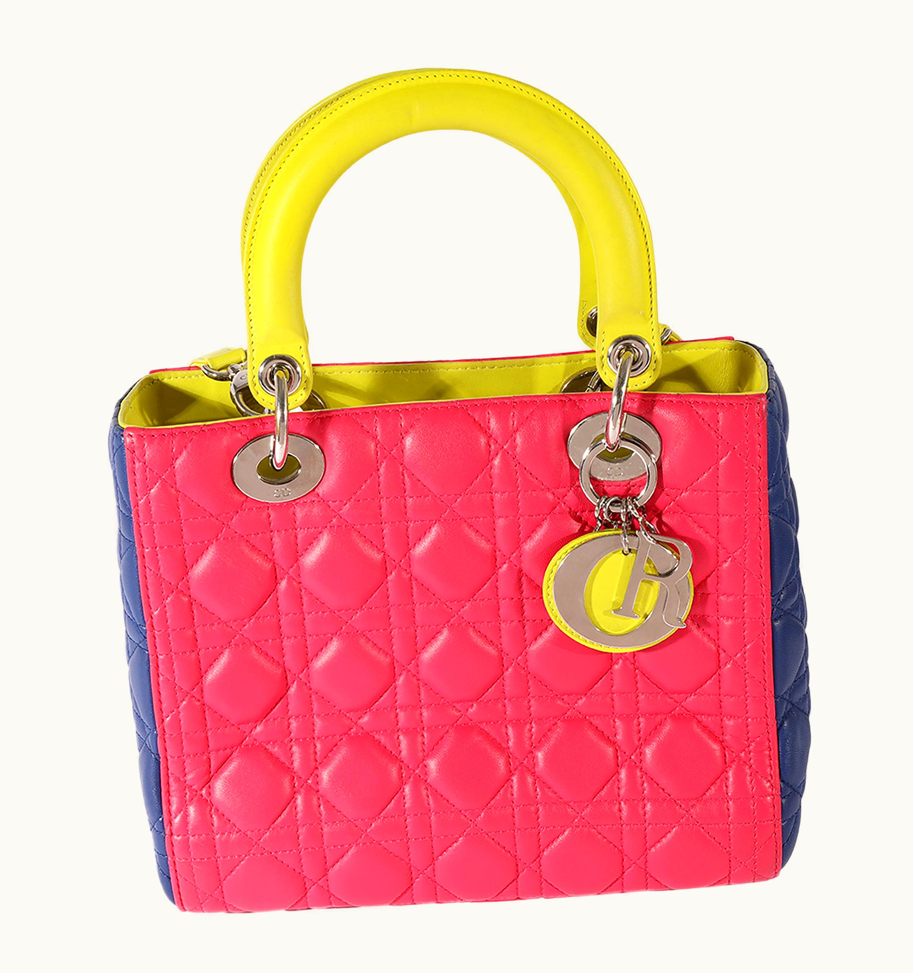 Dior Tricolor Quilted Lambskin Medium Lady Dior Bag UZ0571465