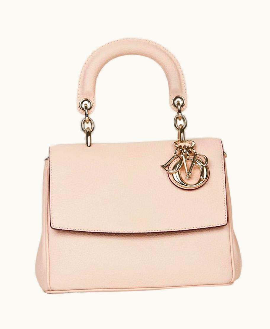 Dior 2014 Dior Rose Poudre Grained Calfskin Mini Be Dior Flap Bag