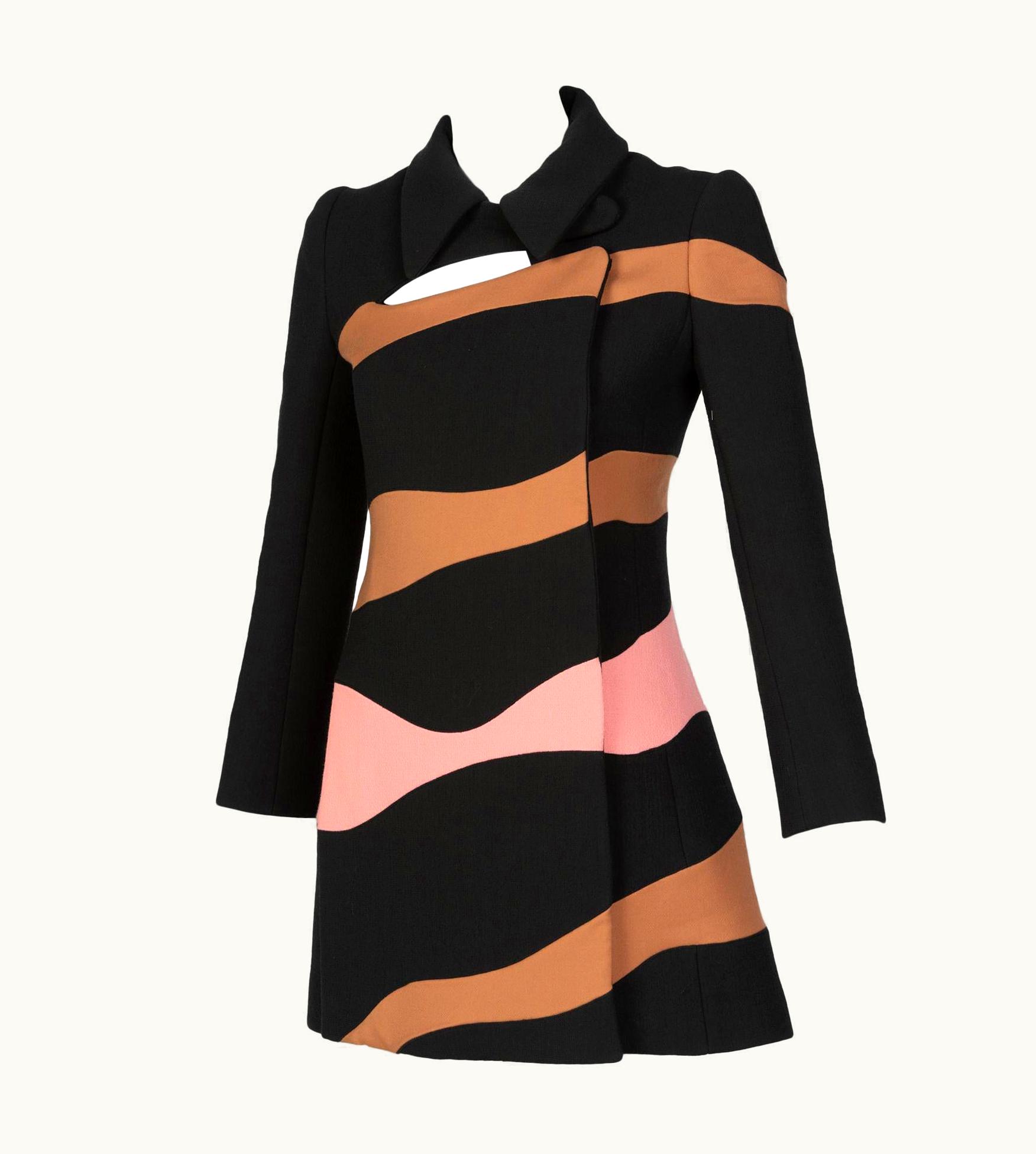 Dior Christian Dior Abstract Stripe Coat Dress Runway Fall 2015 UZ0571488
