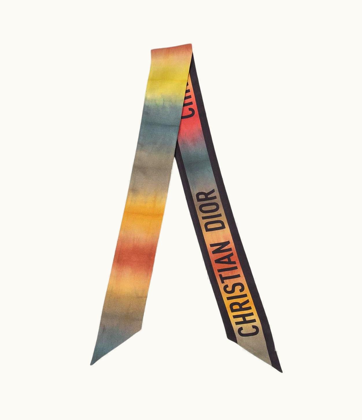 Dior Christian Dior Multicoloured Silk Dioraura Ombre Mitzah Bandana Scarf
