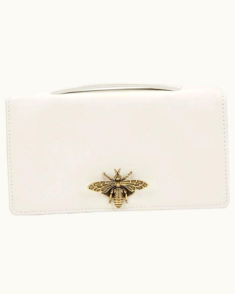 Dior 2016 Christian Dior White Calfskin Bee Pouch
