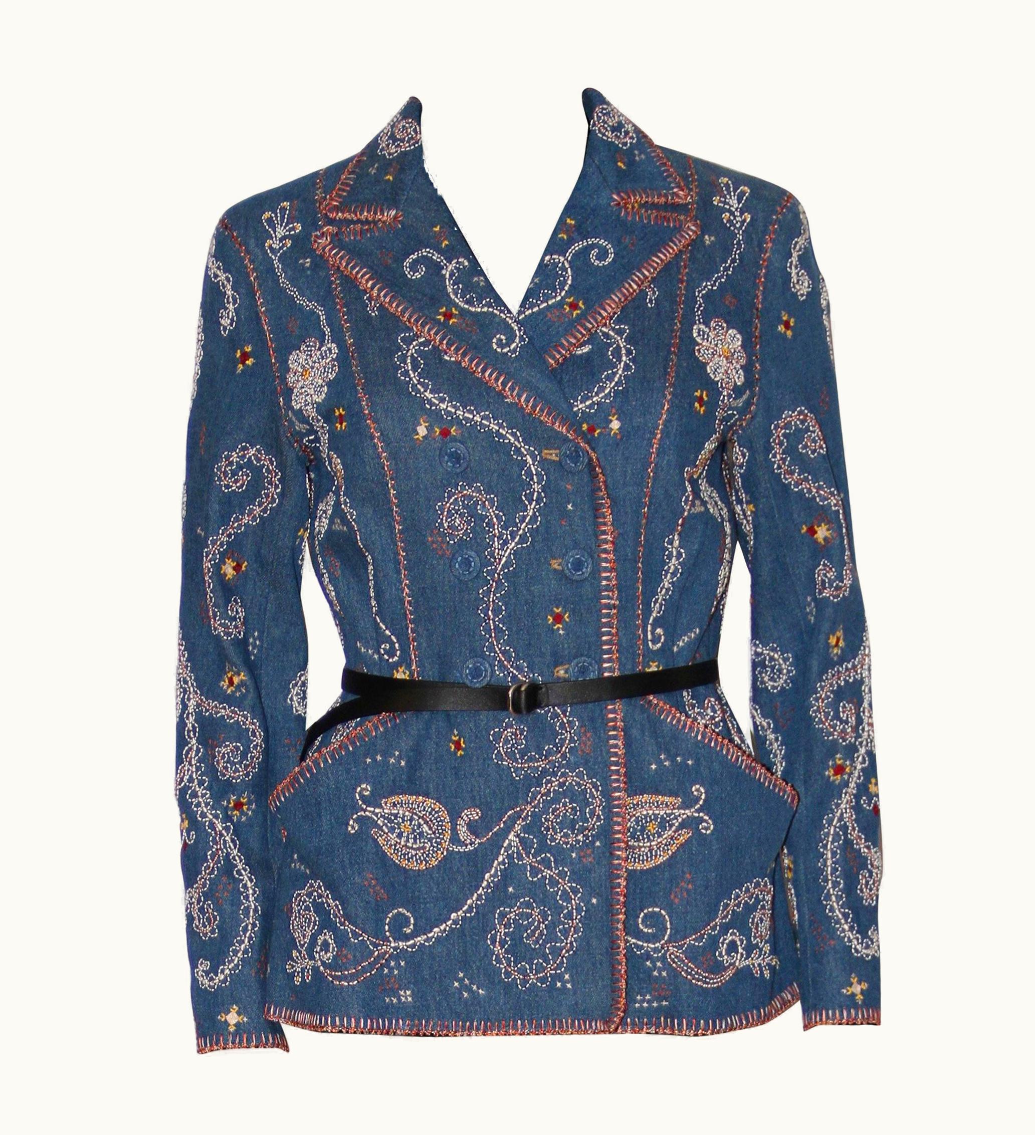 Dior 2018 Embroidered Double Denim Jacket