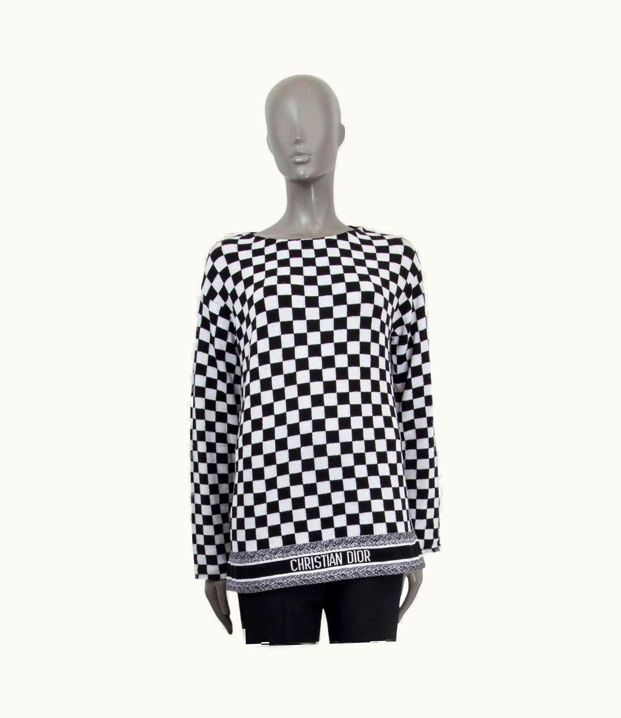 Dior Christian Dior Black & White Cashmere 2018 Check Sweater