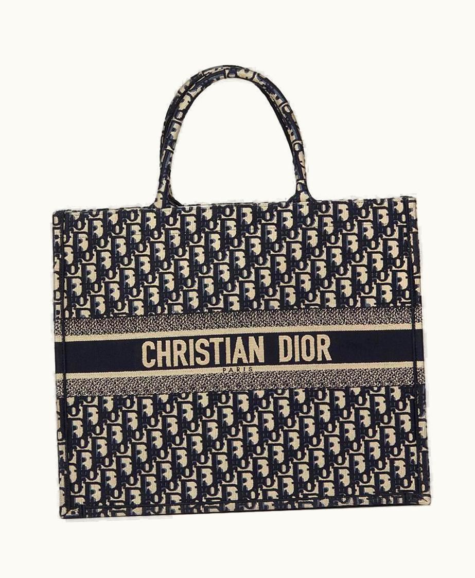 Dior Christian Dior Navy Oblique Monogram Canvas Book Tote 2018