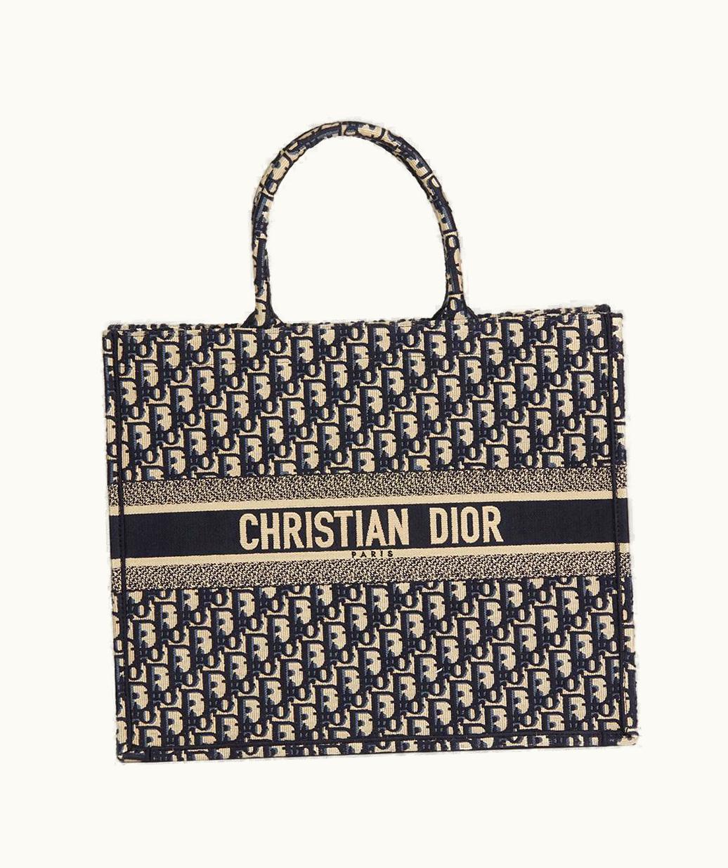 Dior 2018 Christian Dior Blue Oblique Monogram Canvas Book Tote
