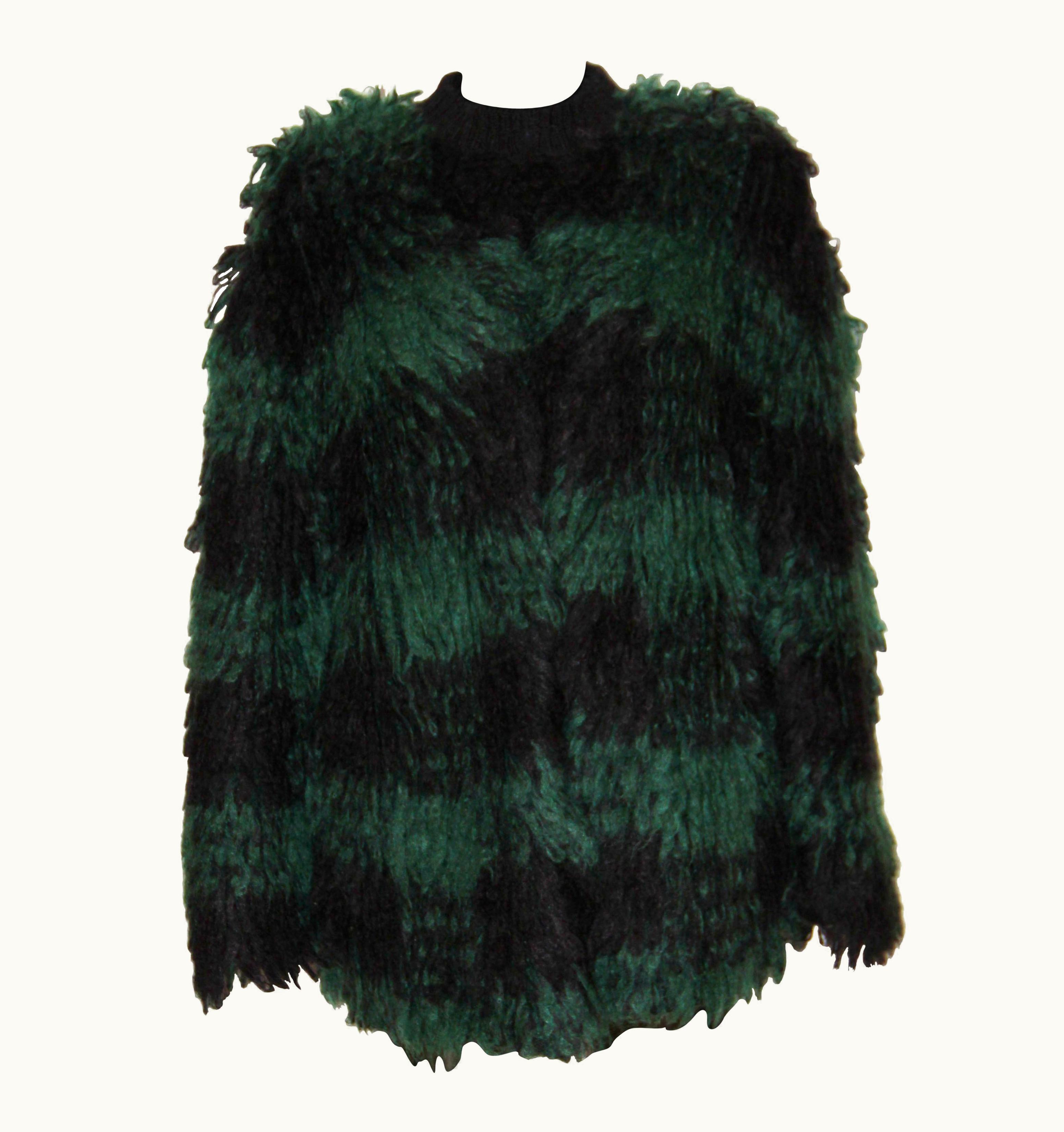 Dior Christian Dior AW 2019 Black And Green Mohair Jacket