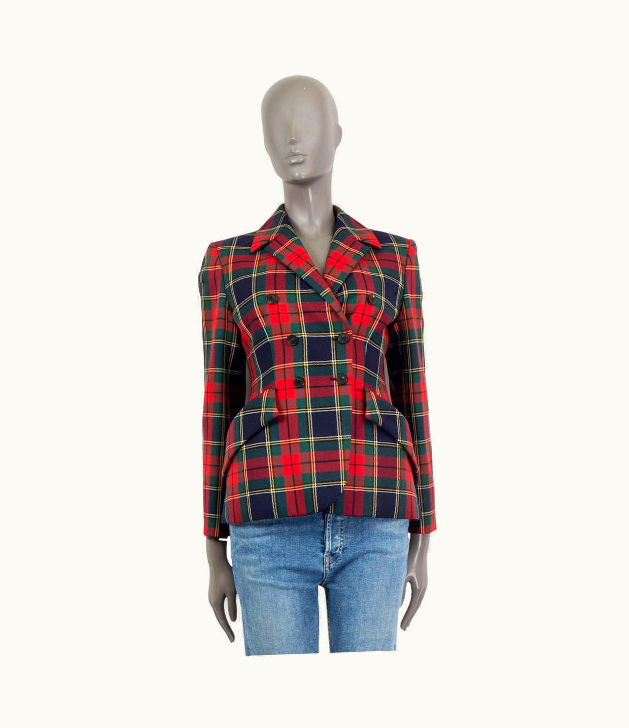 Dior Christian Dior Red Green Wool 2019 Tartan Bar Blazer Jacket