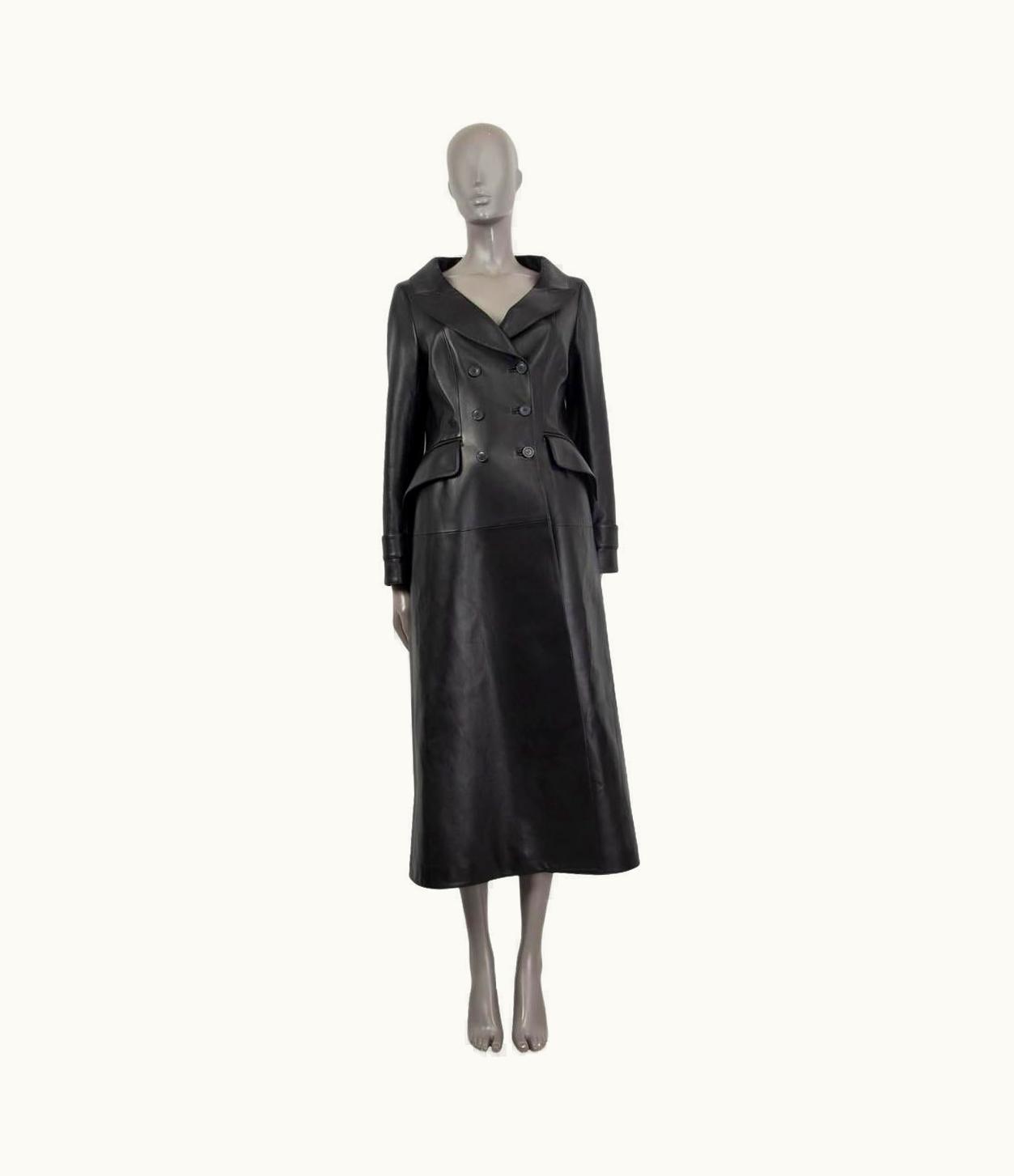 Dior Christian Dior Black 2019 Double Breasted Leather Coat Jacket
