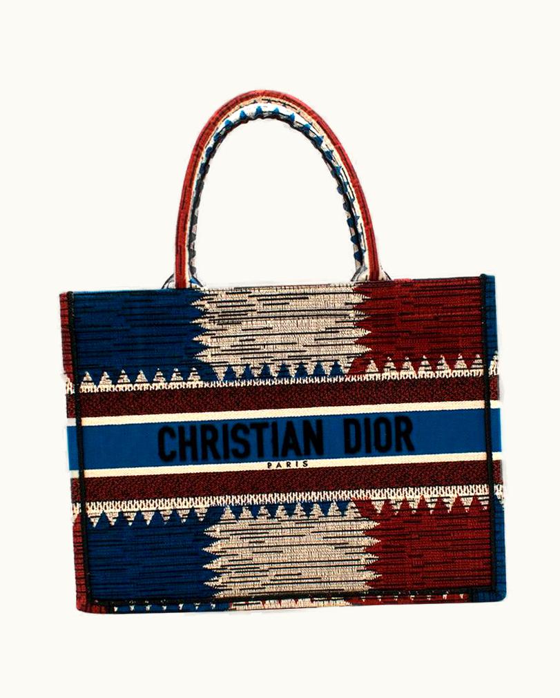 Dior Christian Dior Small Canvas Book Tote In Multicolour