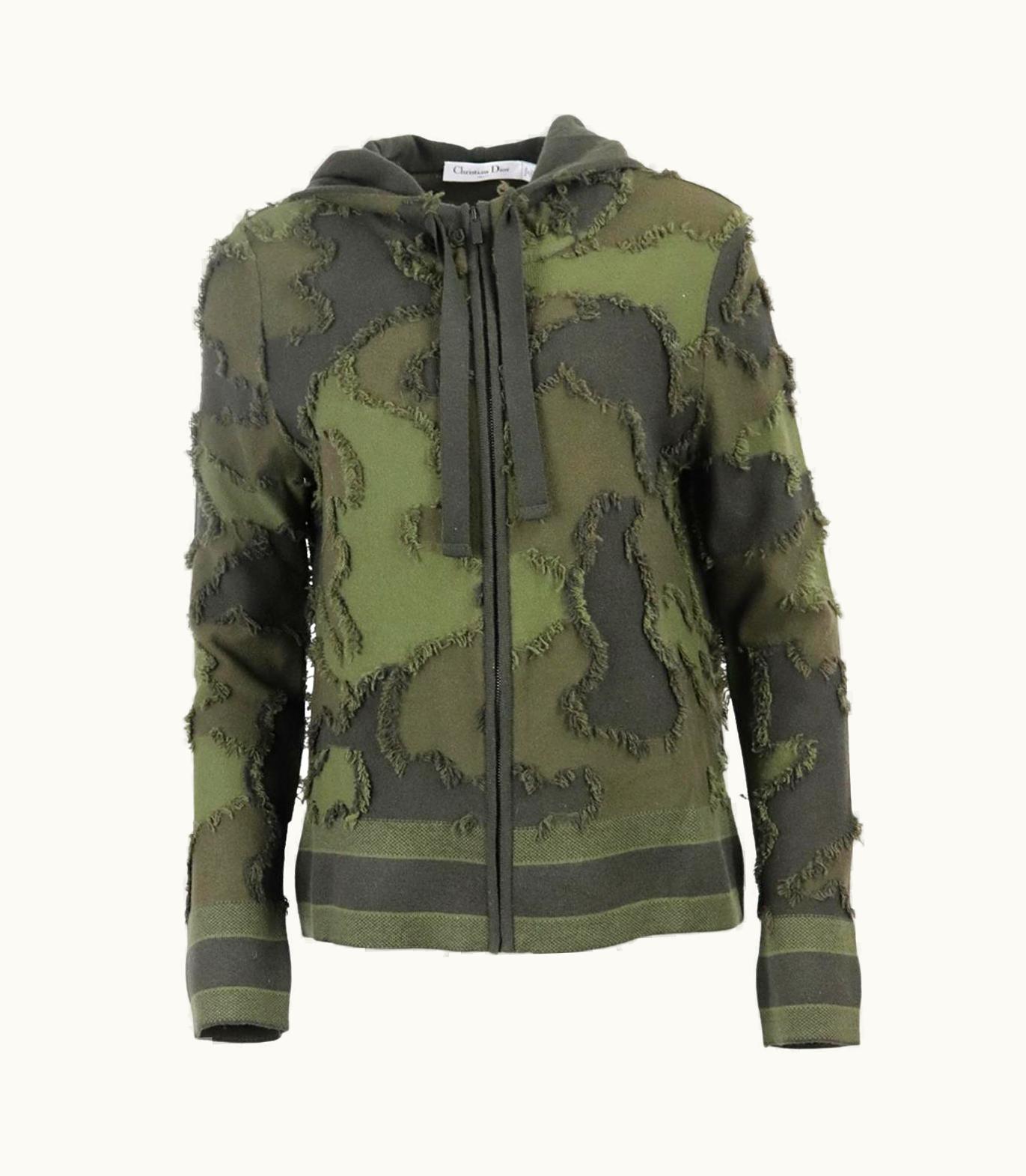 Dior Christian Dior 2020 Camouflage Intarsia Cashmere Blend Hoodie Uk UZ0571556